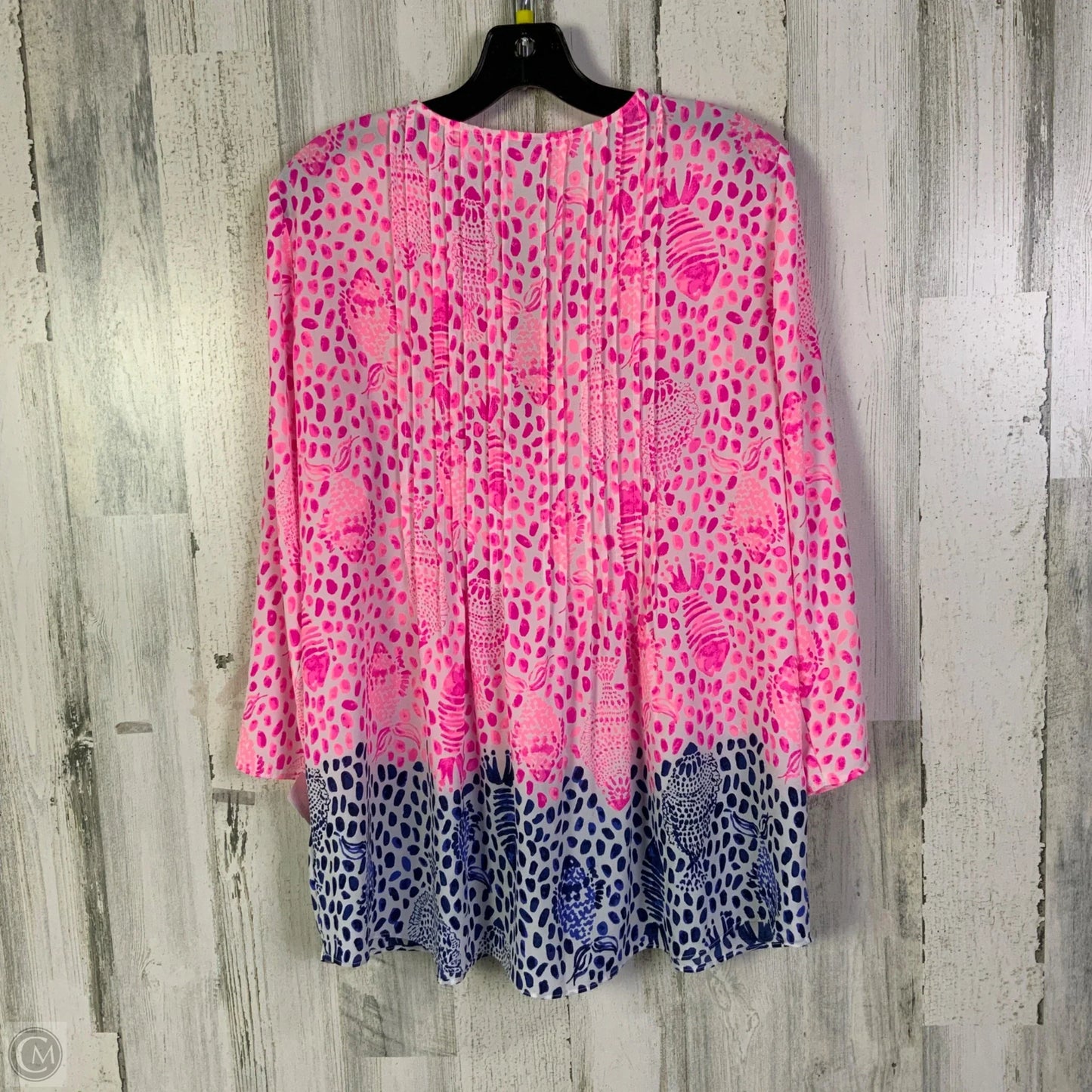 Blouse Designer By Lilly Pulitzer In Pink & White, Size: M