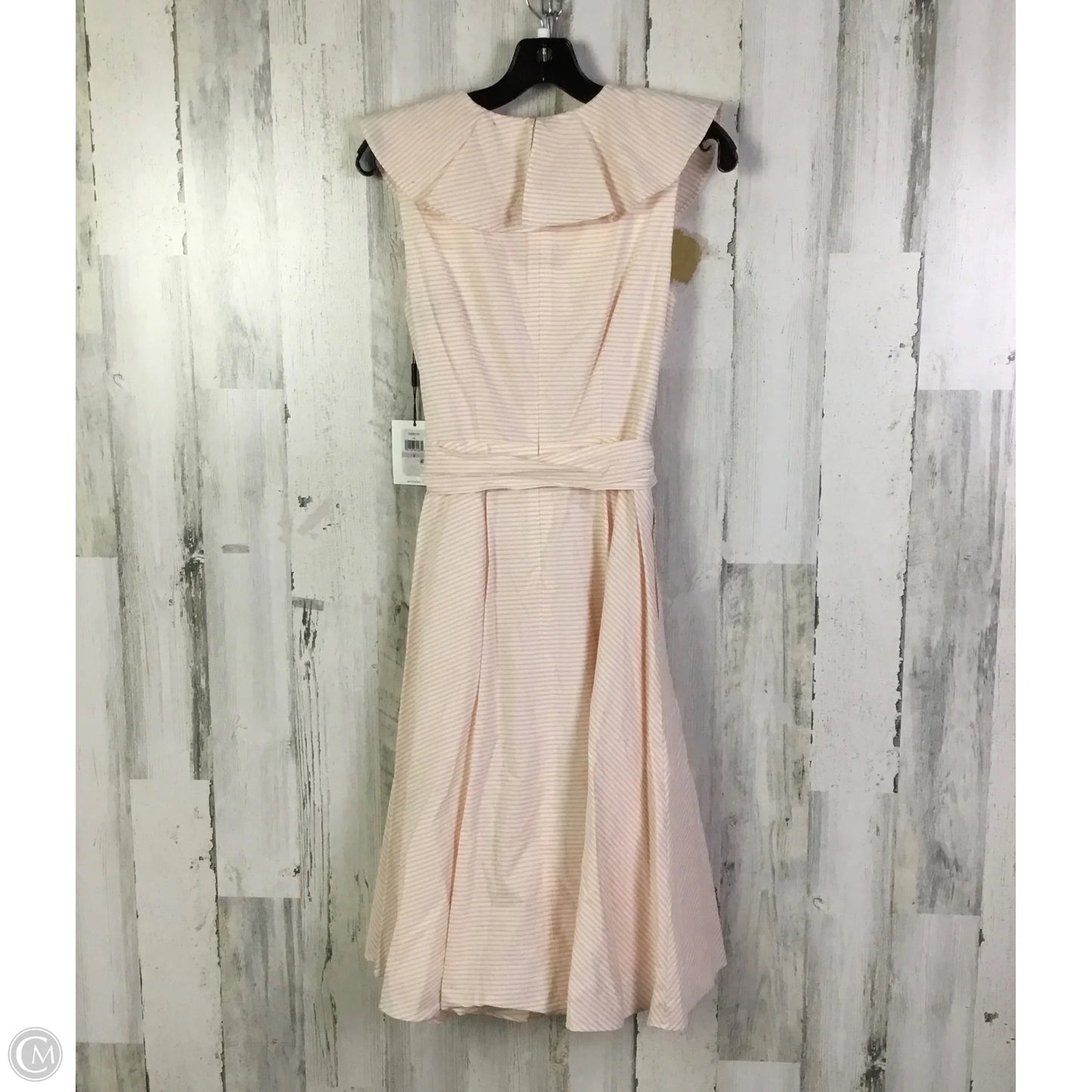 Dress Casual Short By Calvin Klein In Orange & White, Size: S