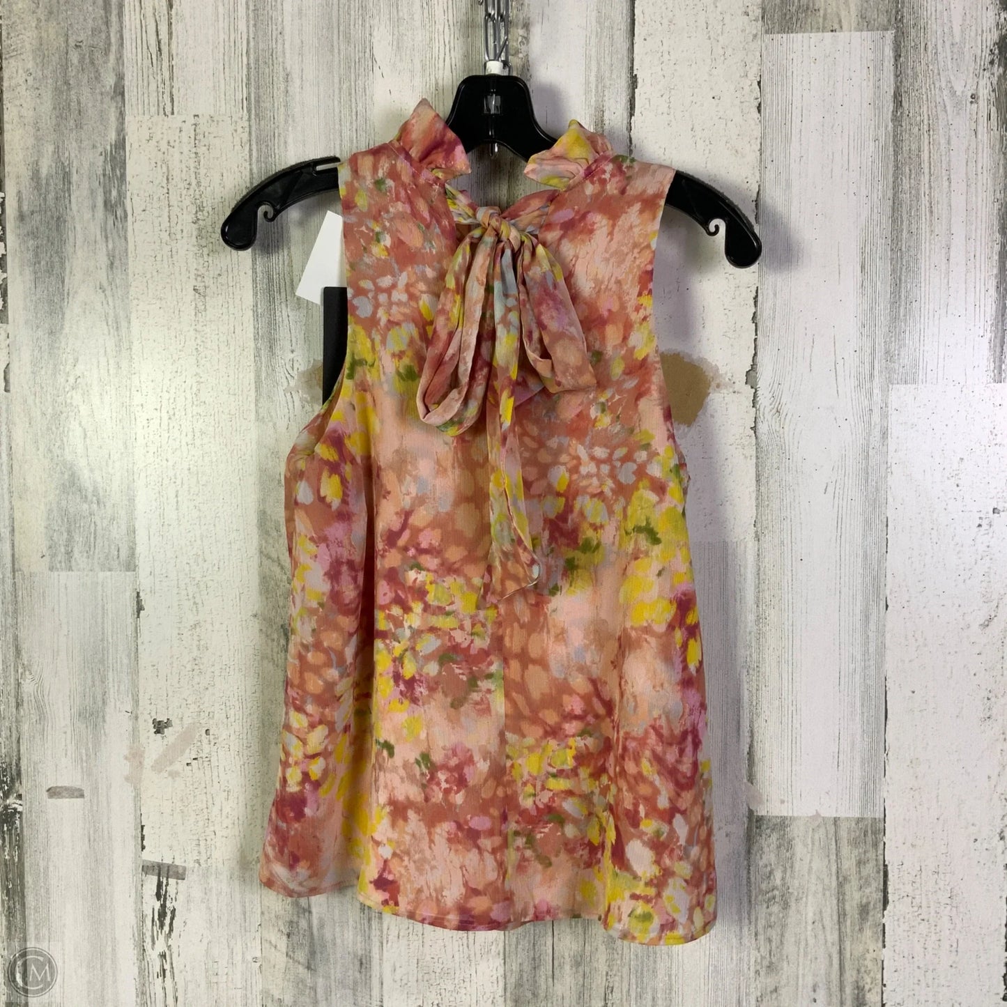 Blouse Sleeveless By Clothes Mentor In Pink & Yellow, Size: Xxs