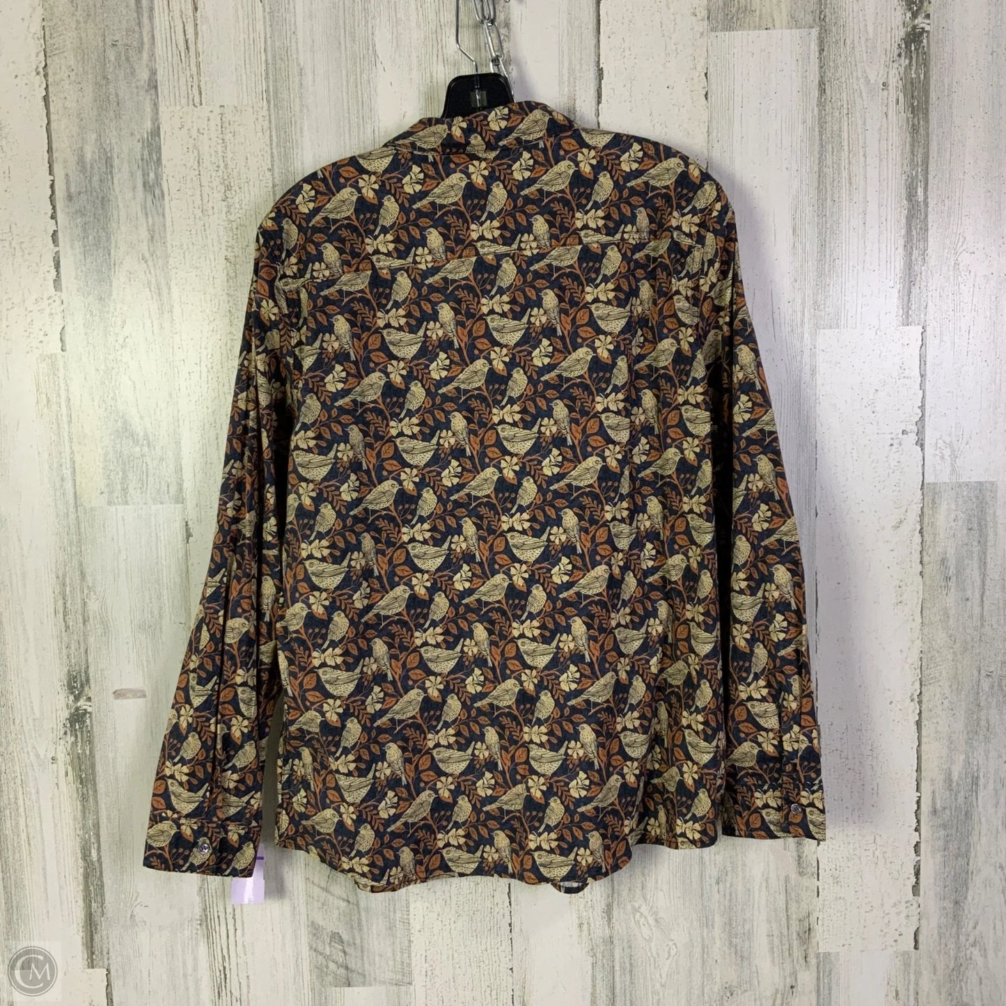 Top Long Sleeve By J Mclaughlin In Blue & Tan, Size: Xl