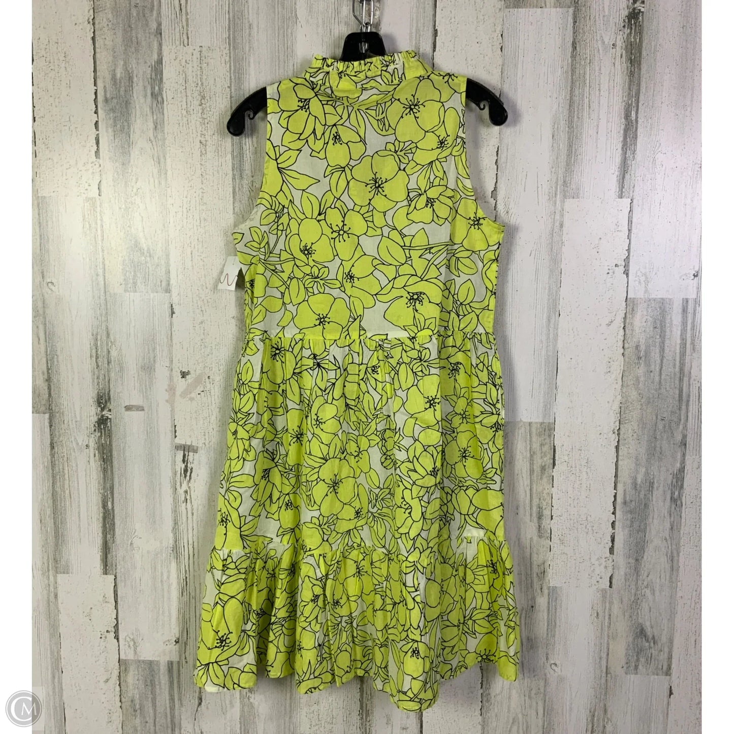 Dress Casual Short By Echo In White & Yellow, Size: M