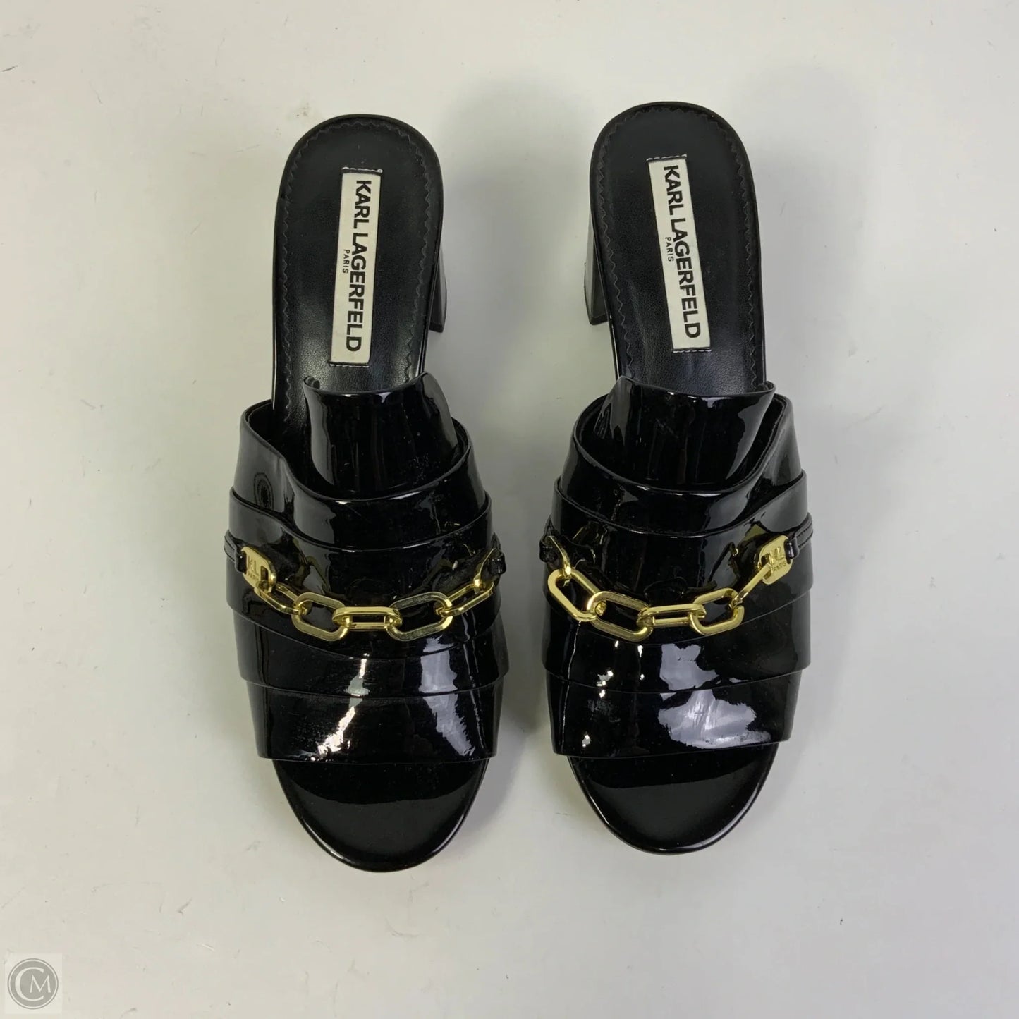 Sandals Designer By Karl Lagerfeld In Black, Size: 8.5