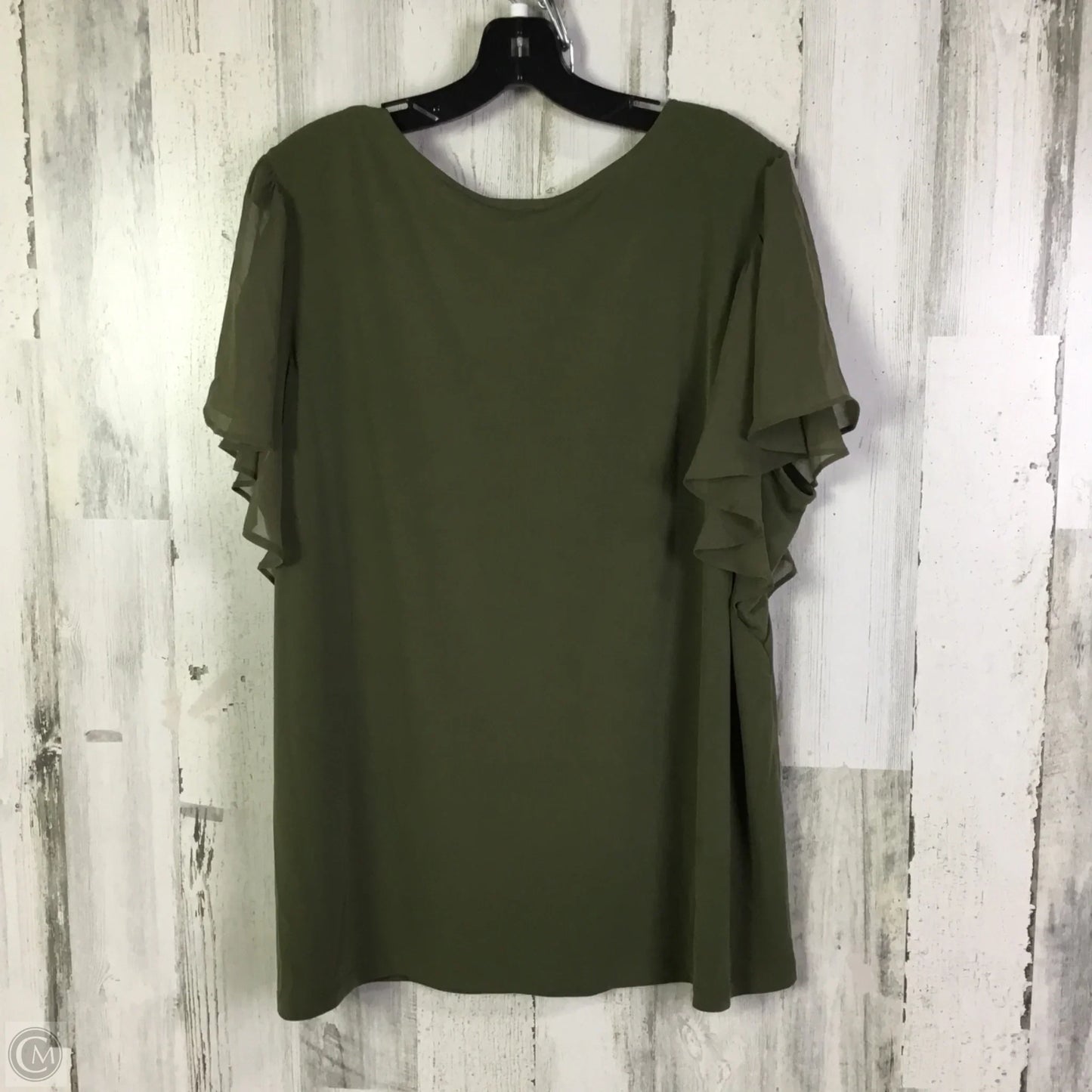 Top Short Sleeve By Calvin Klein In Green, Size: 1x