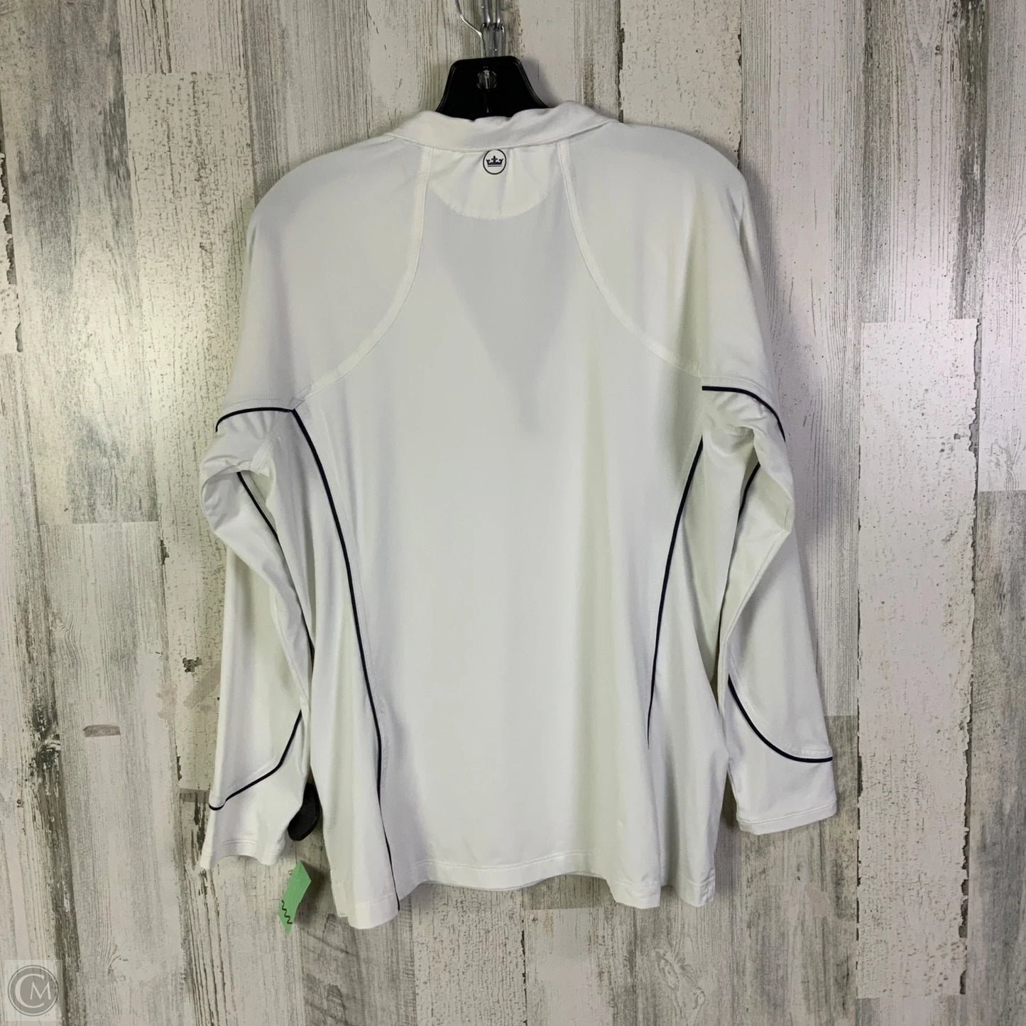 Athletic Top Long Sleeve Collar By Peter Millar In White, Size: L