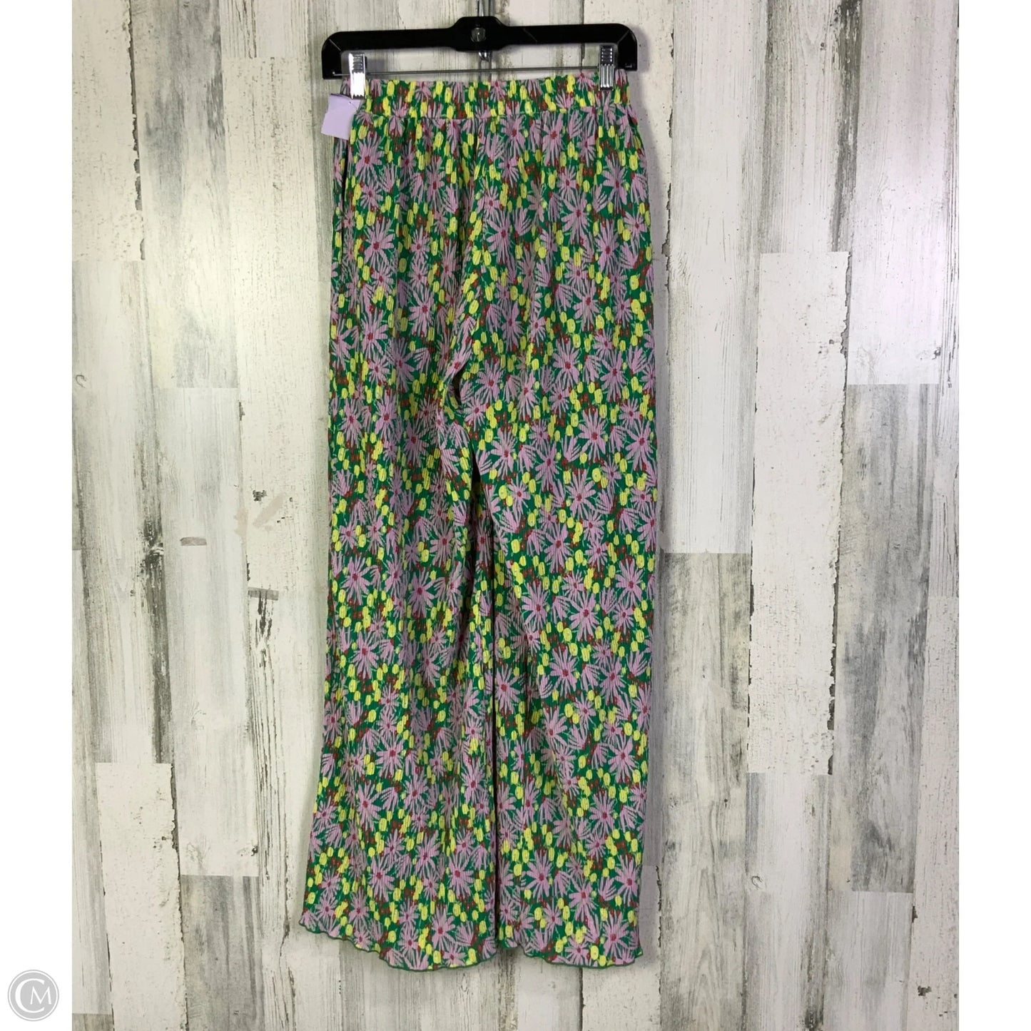 Pants Wide Leg By Bailey Rose In Green & Pink, Size: S