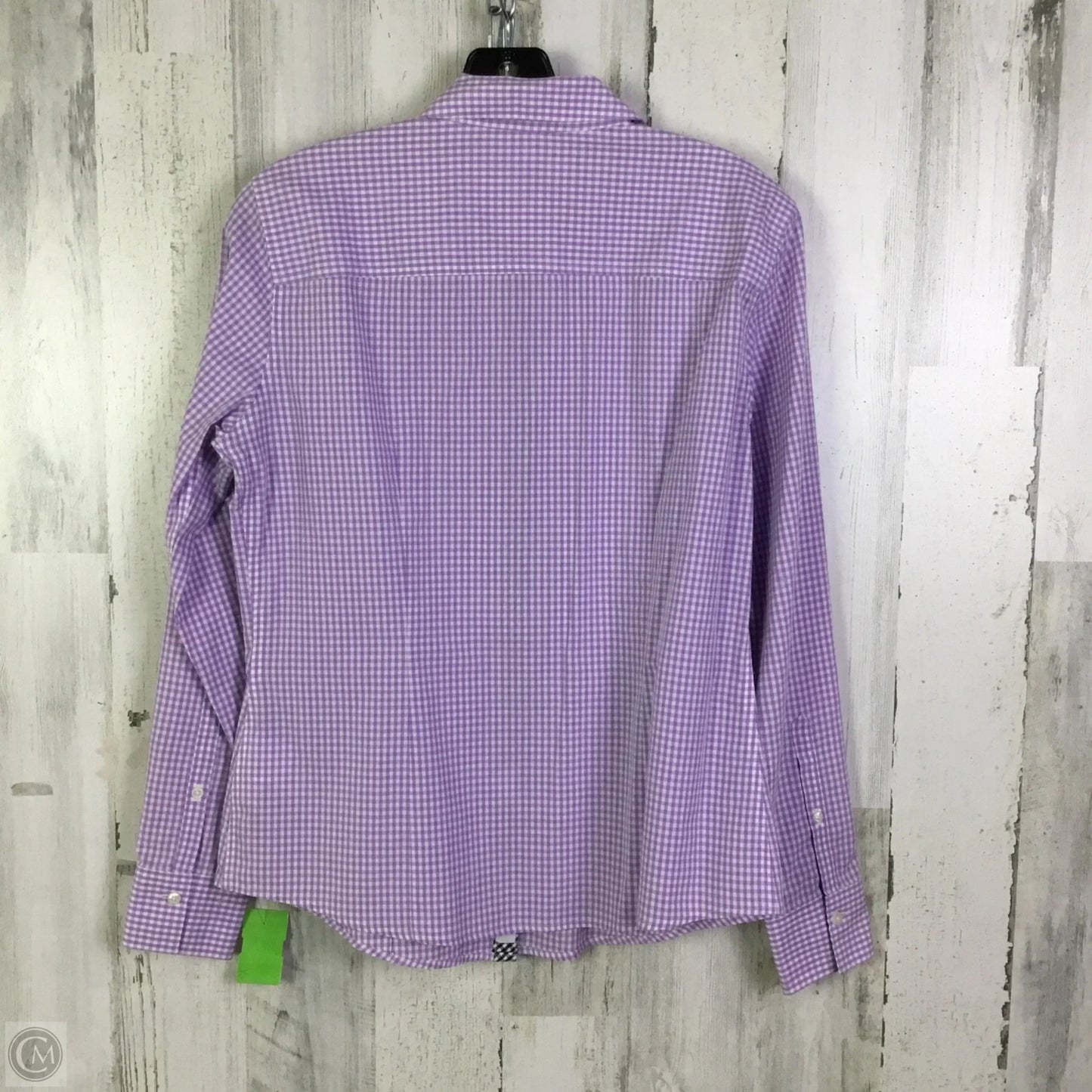 Top Long Sleeve By Brooks Brothers In Purple & White, Size: S