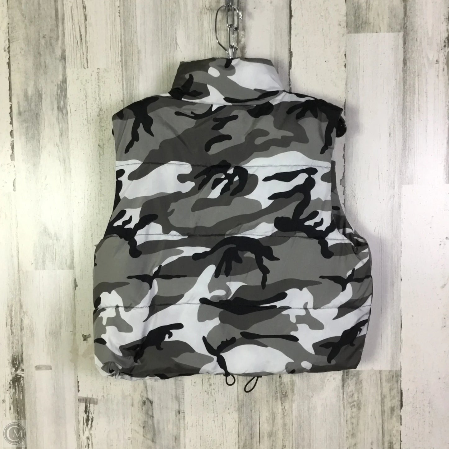 Vest Puffer & Quilted By Fashion Nova In Grey & White, Size: S