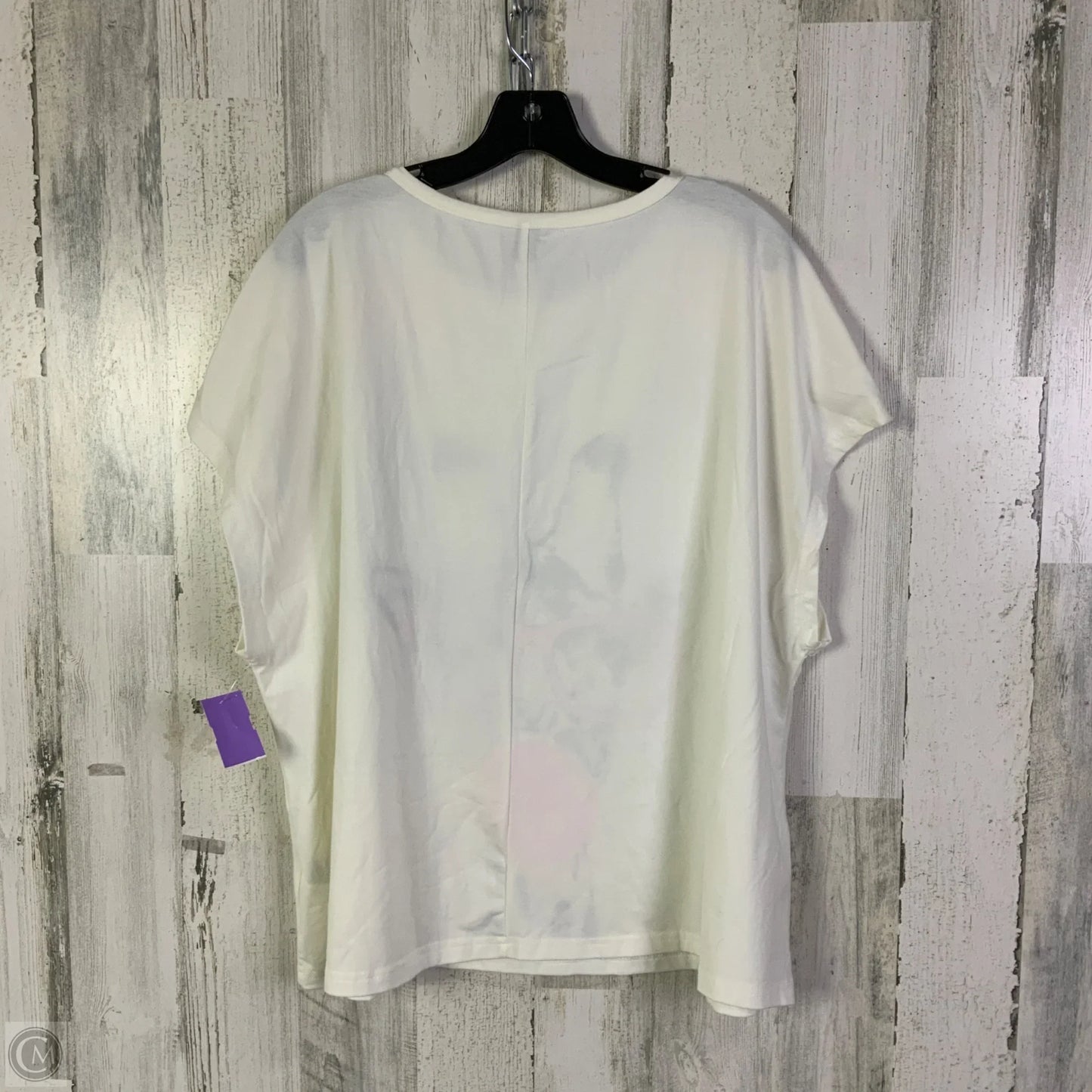 Top Short Sleeve Basic By Shein In White, Size: 3x