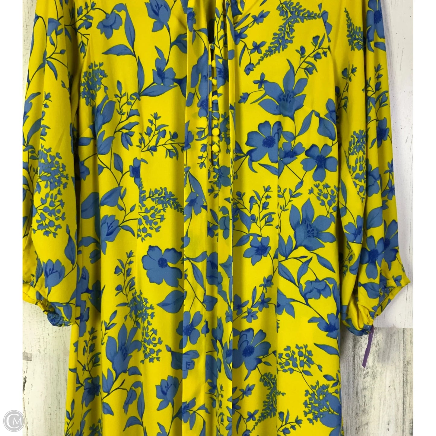 Dress Casual Short By Cabi In Blue & Yellow, Size: S