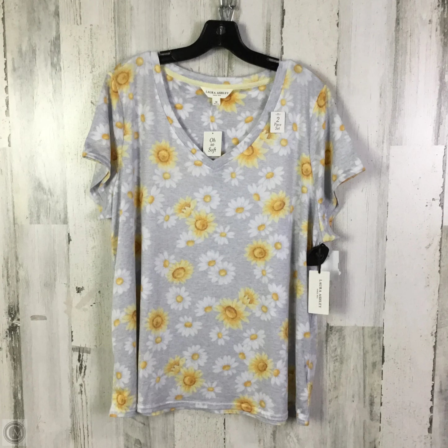 Pajamas 2pc By Laura Ashley In Grey, Size: 1x