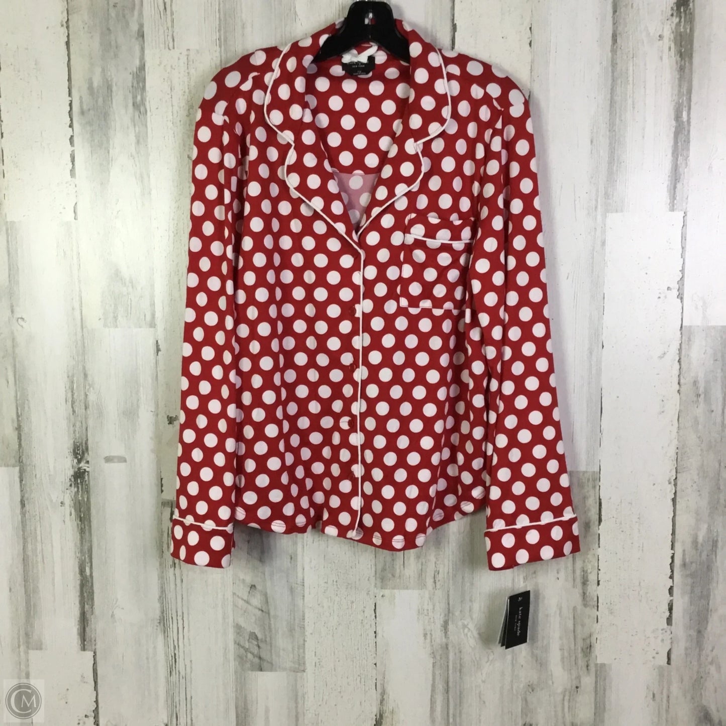 Pajamas Designer 2pc By Kate Spade In Red & White, Size: L