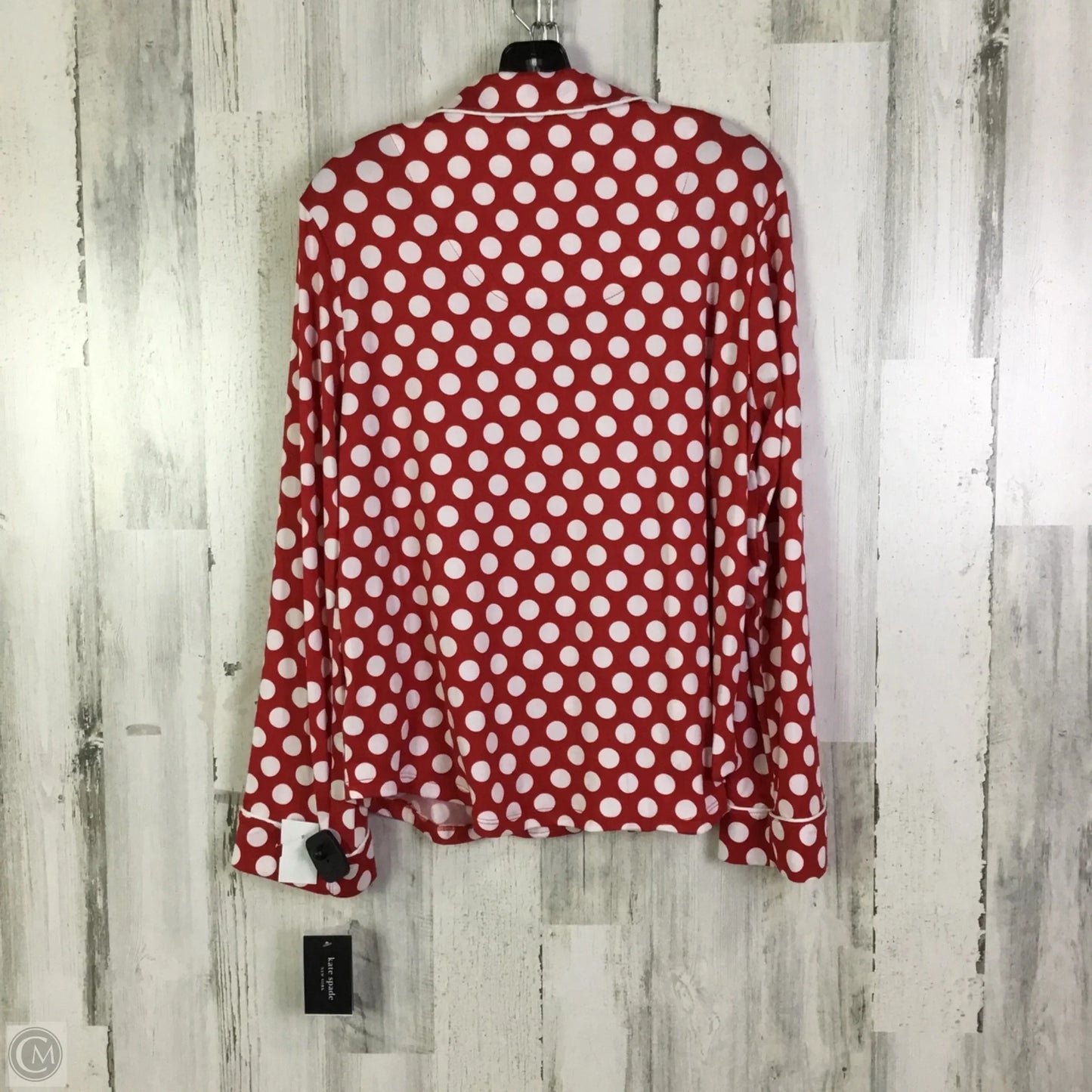 Pajamas Designer 2pc By Kate Spade In Red & White, Size: L