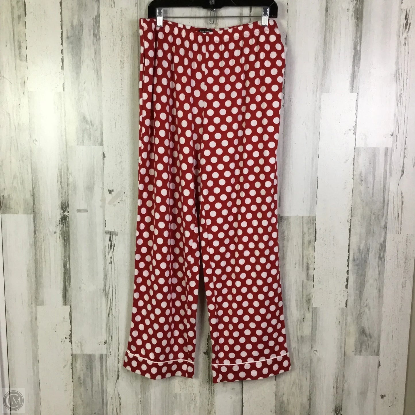 Pajamas Designer 2pc By Kate Spade In Red & White, Size: L