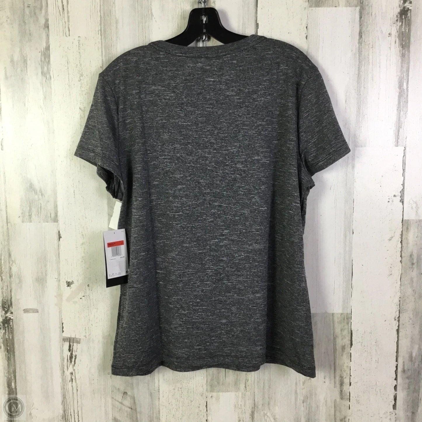 Athletic Top Short Sleeve By Nike In Grey, Size: L