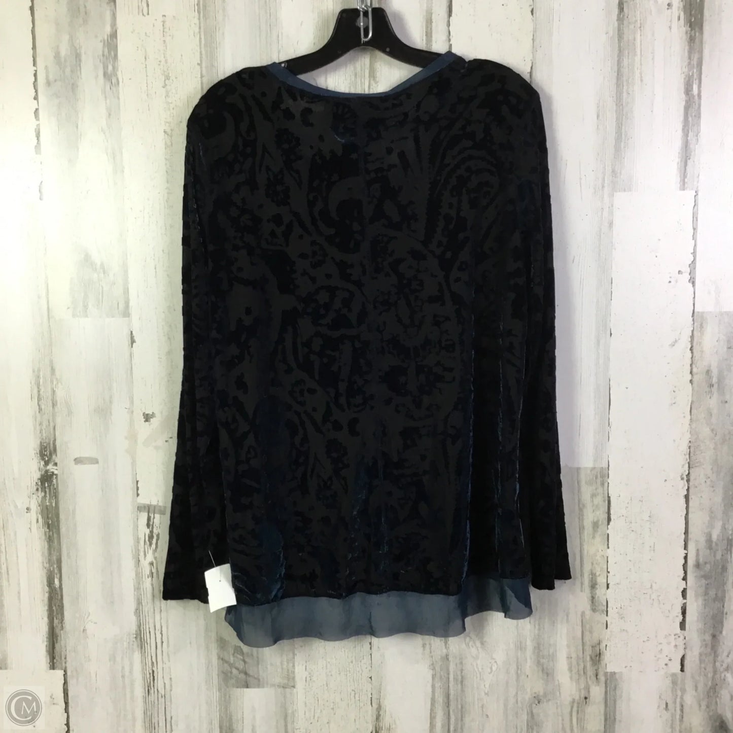 Top Long Sleeve By Simply Vera In Black & Blue, Size: Xl