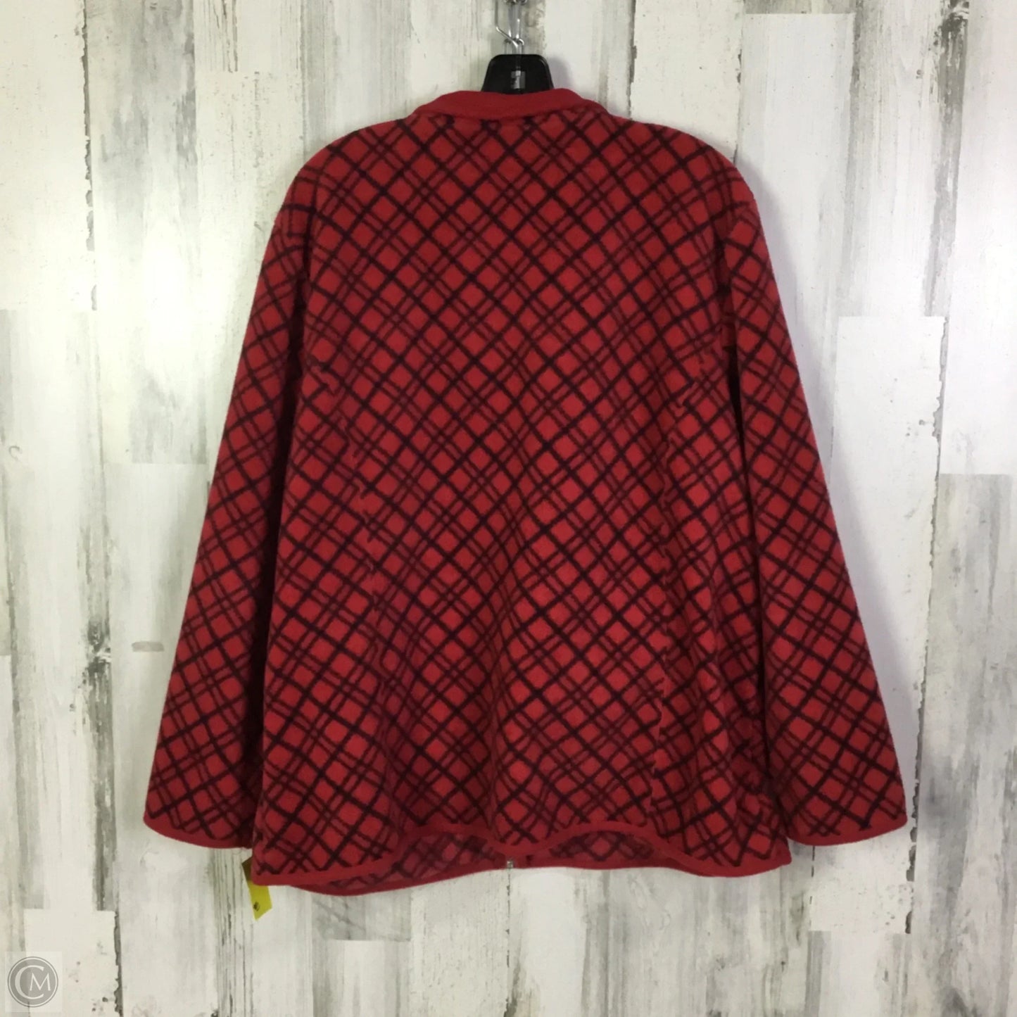 Jacket Fleece By Karen Scott In Red, Size: 1x