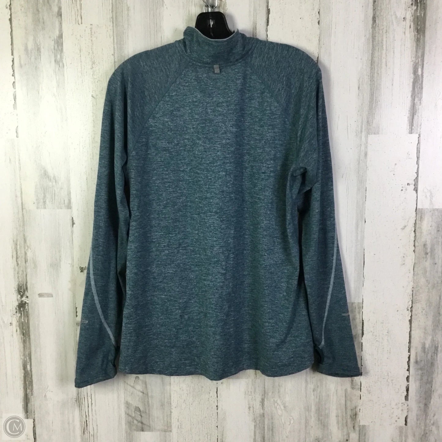 Athletic Top Long Sleeve Collar By Nike Apparel In Green, Size: L