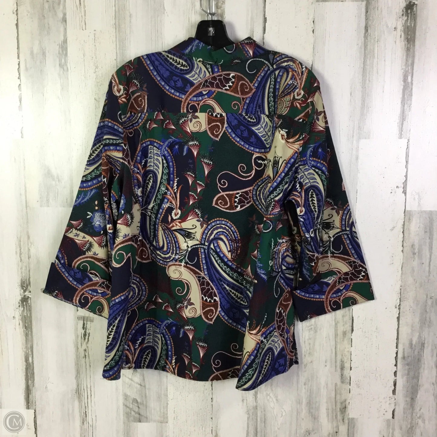 Top Long Sleeve By Investments In Green, Size: 18