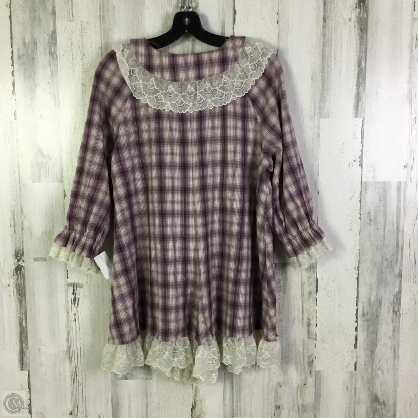 Tunic Long Sleeve By Anthropologie In Pink & Purple, Size: S