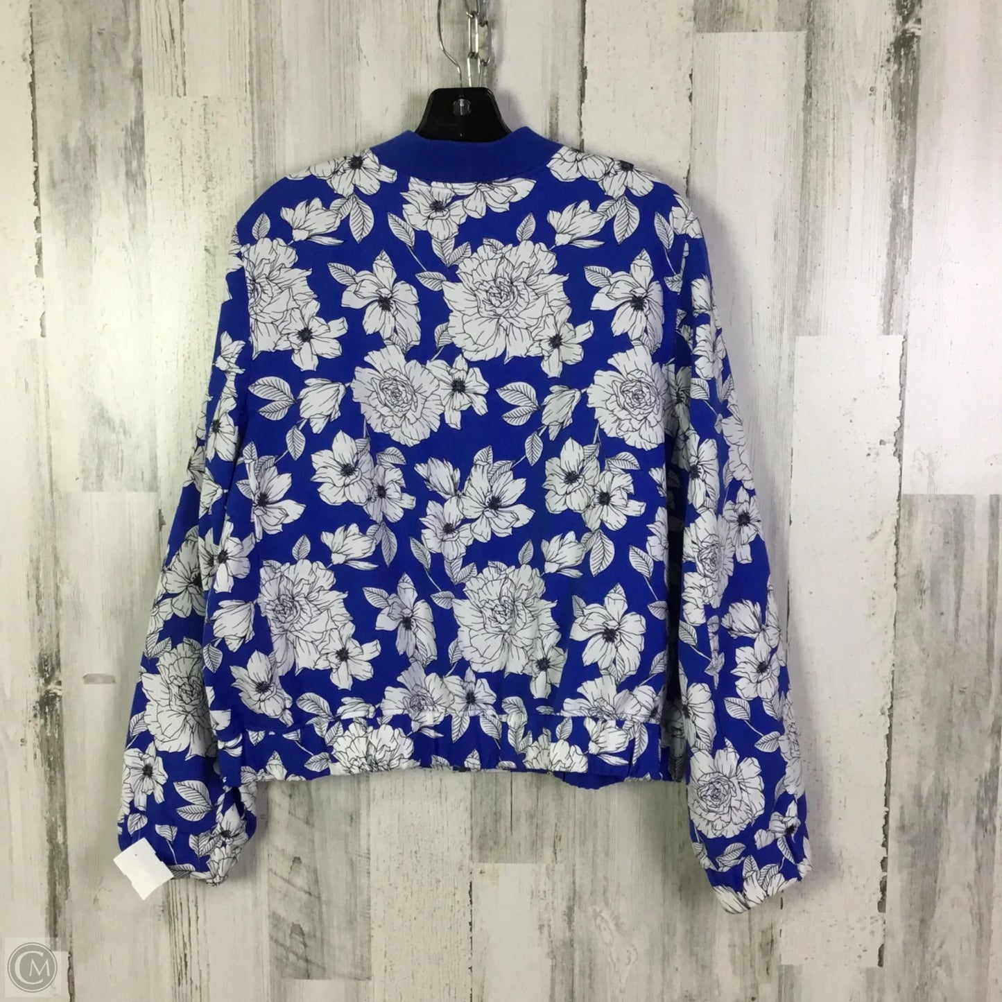 JACKET By Banana Republic In Blue & White, Size: L