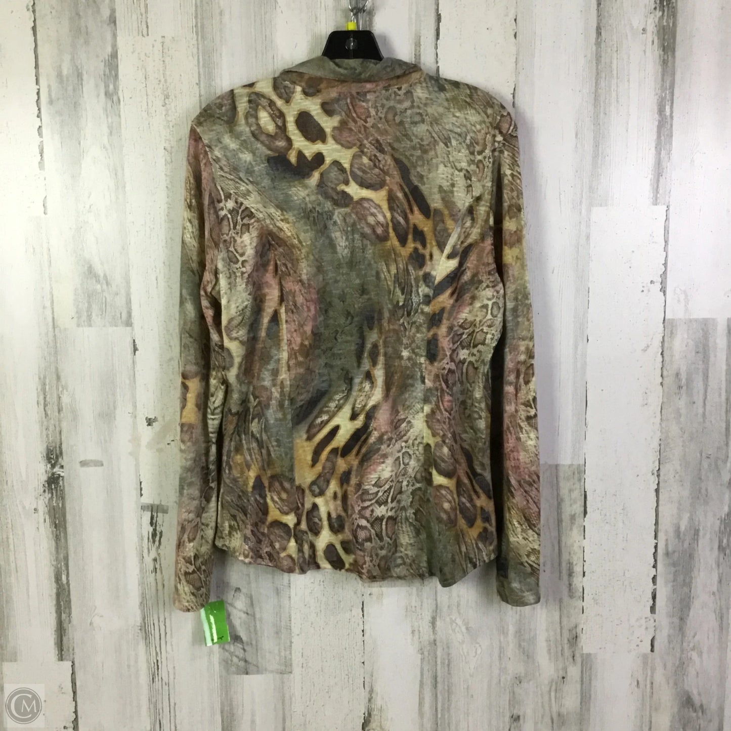 Top Long Sleeve By David Cline In Animal Print, Size: L