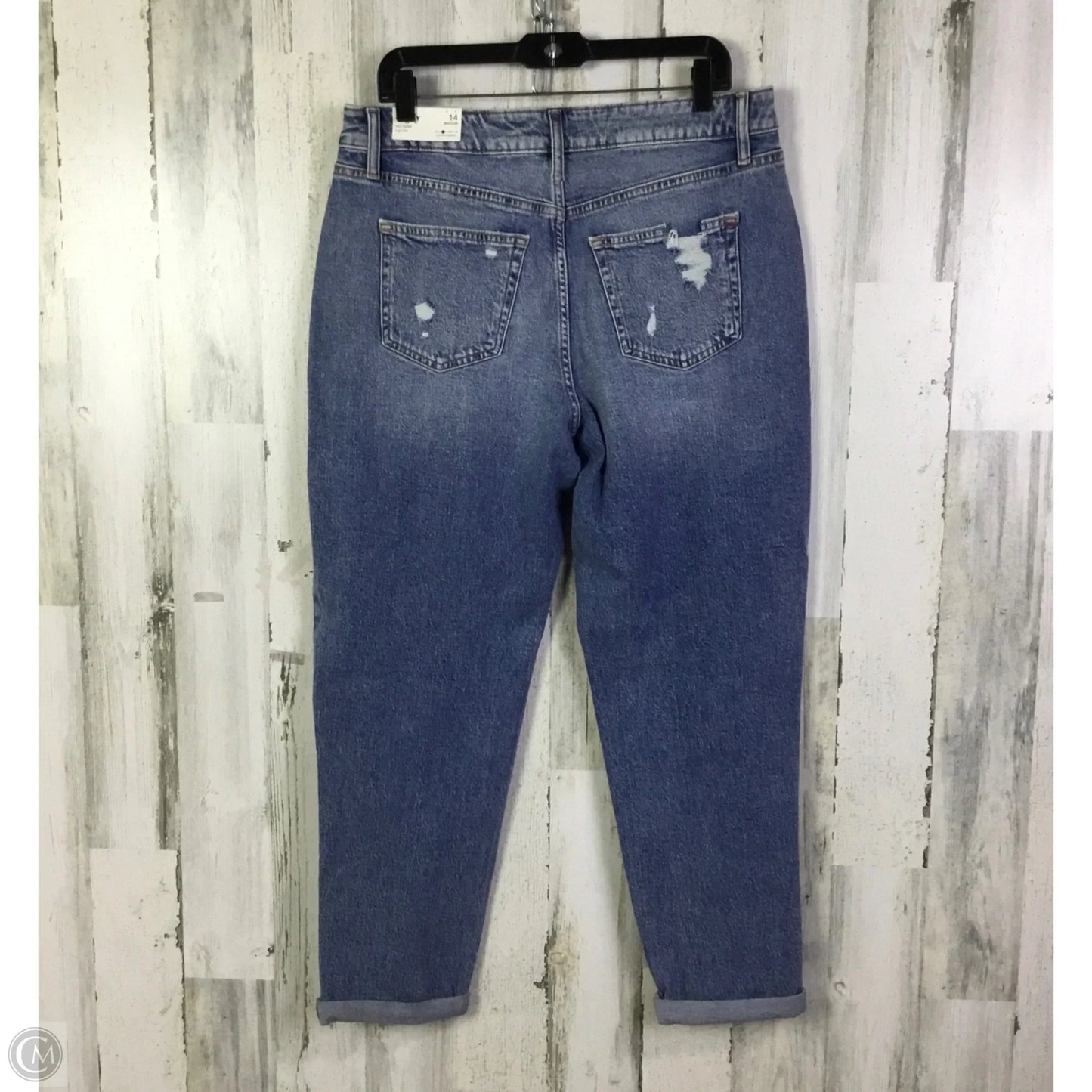 Jeans Straight By Edgely In Blue Denim, Size: 14