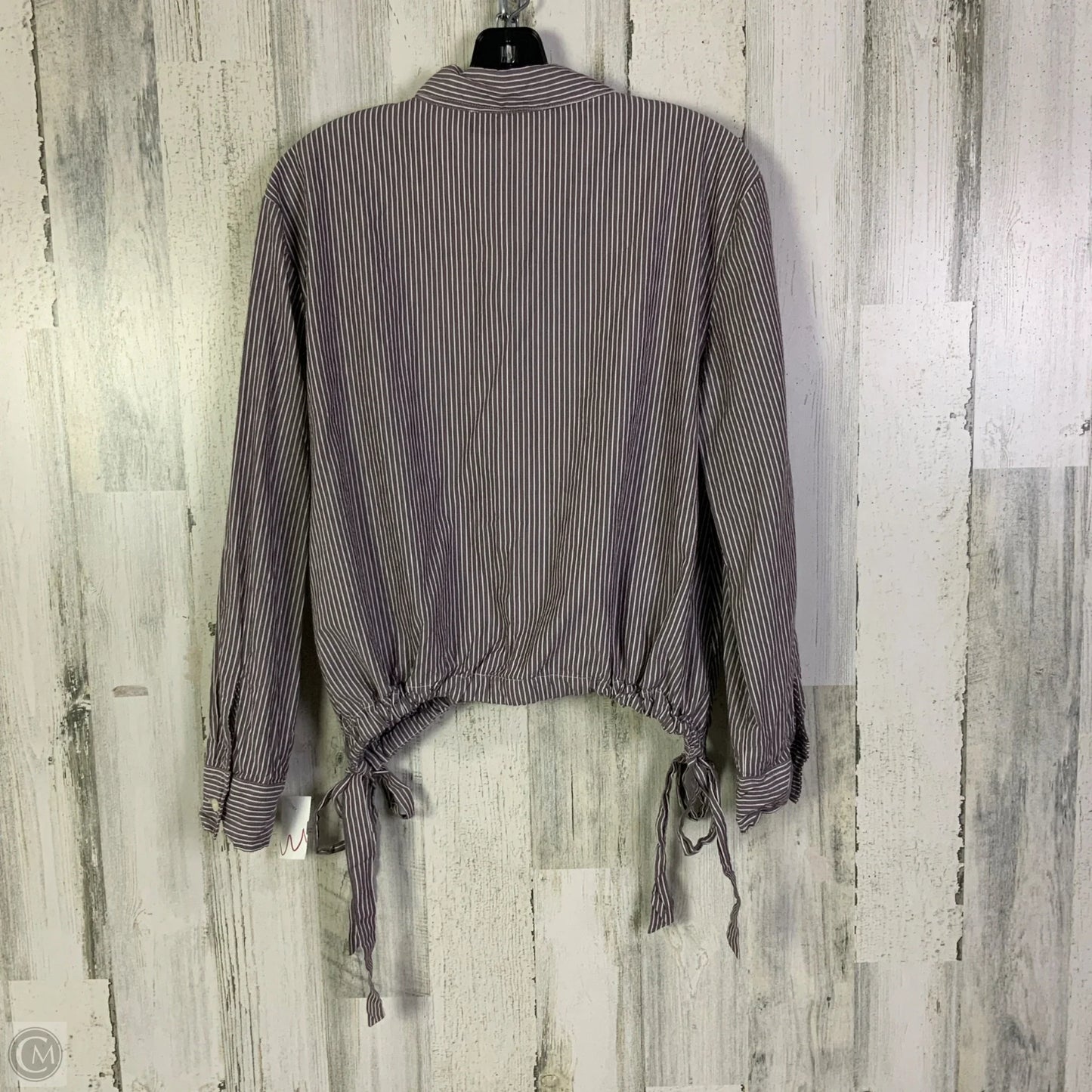 Top Long Sleeve By Loft In Brown & White, Size: L