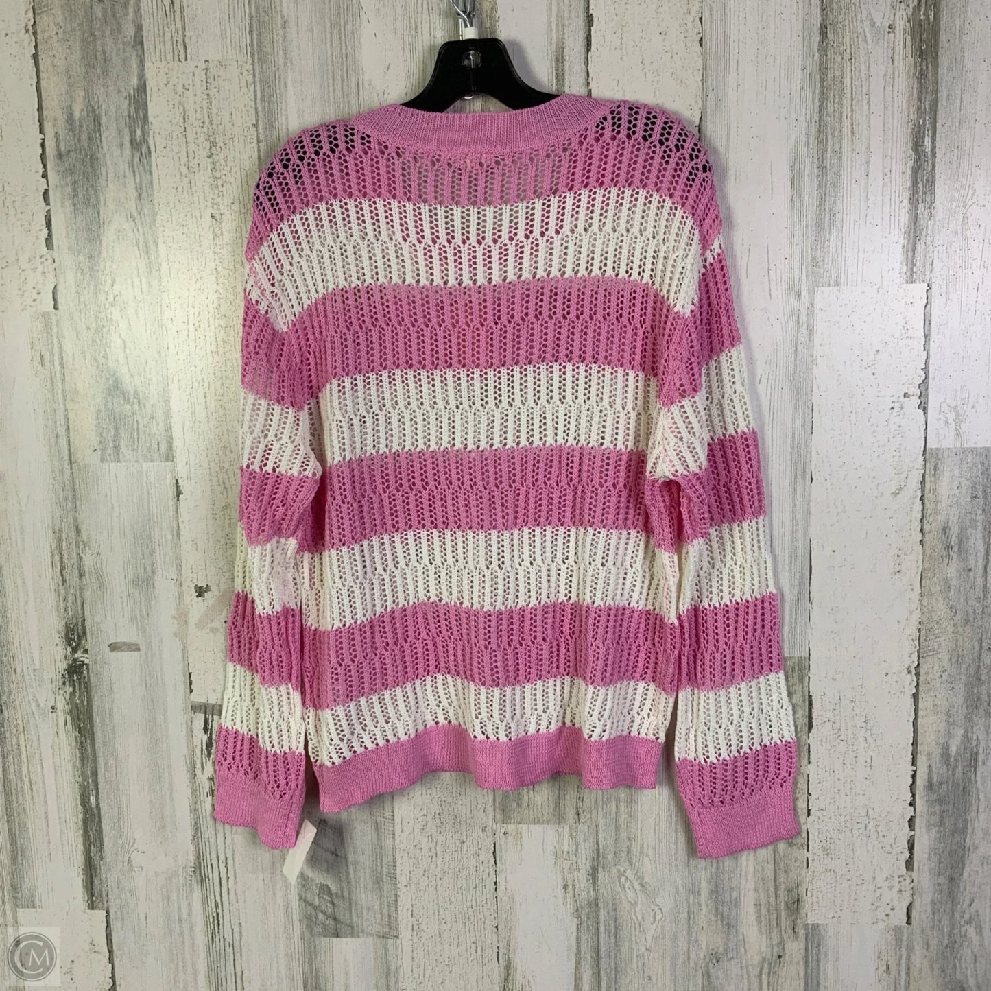 Sweater By Jodifl In Pink & White, Size: L