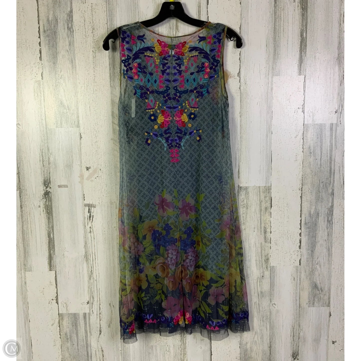 Dress Designer By Johnny Was In Aqua, Size: S