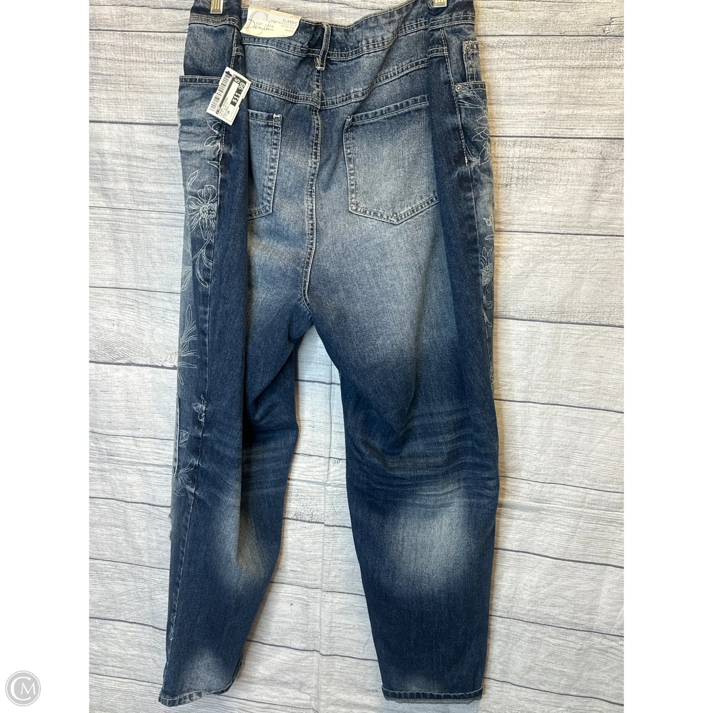 Jeans Cropped By Cmf In Blue & White, Size: 20