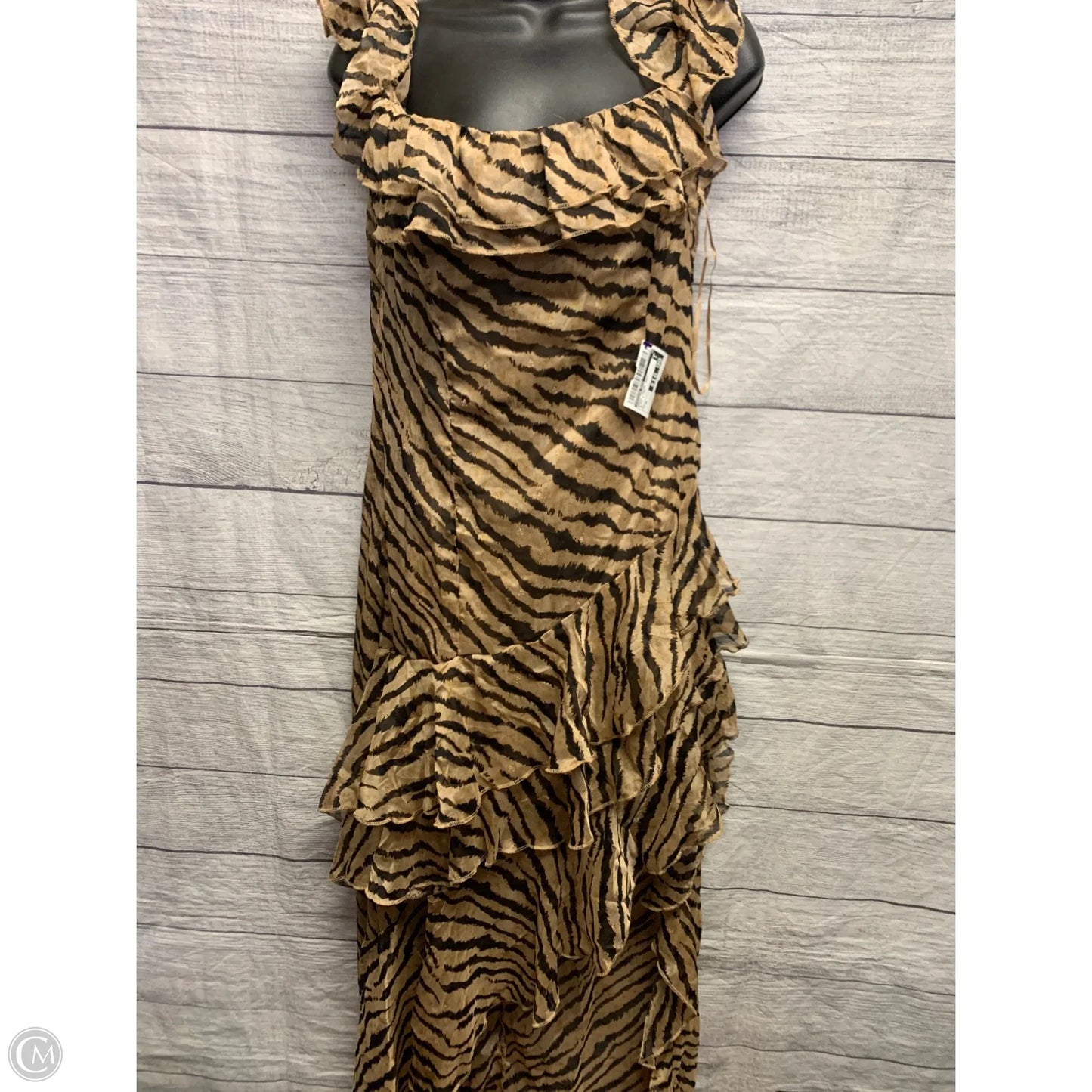 Dress Casual Maxi By Fashion Nova In Black & Tan, Size: Xl