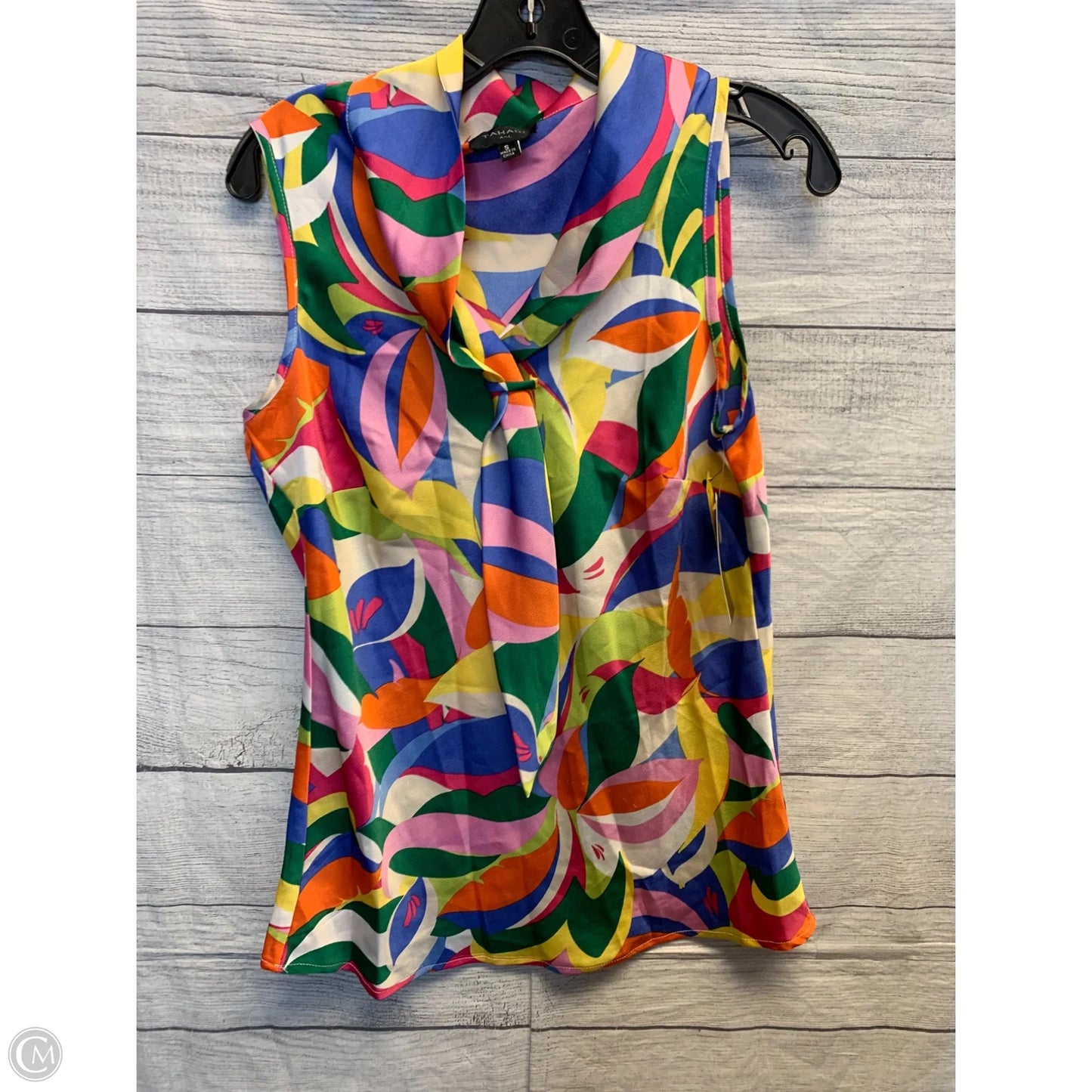 Top Sleeveless By Tahari In Multi-colored, Size: S