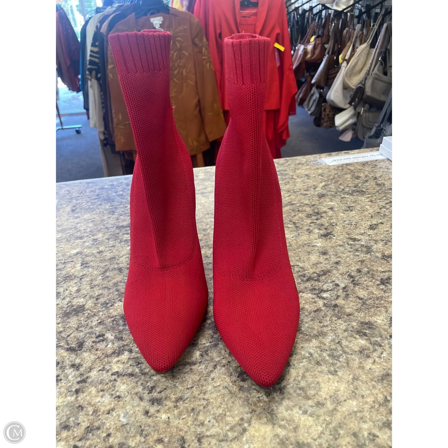 Boots Mid-calf Heels By Guess In Red, Size: 9