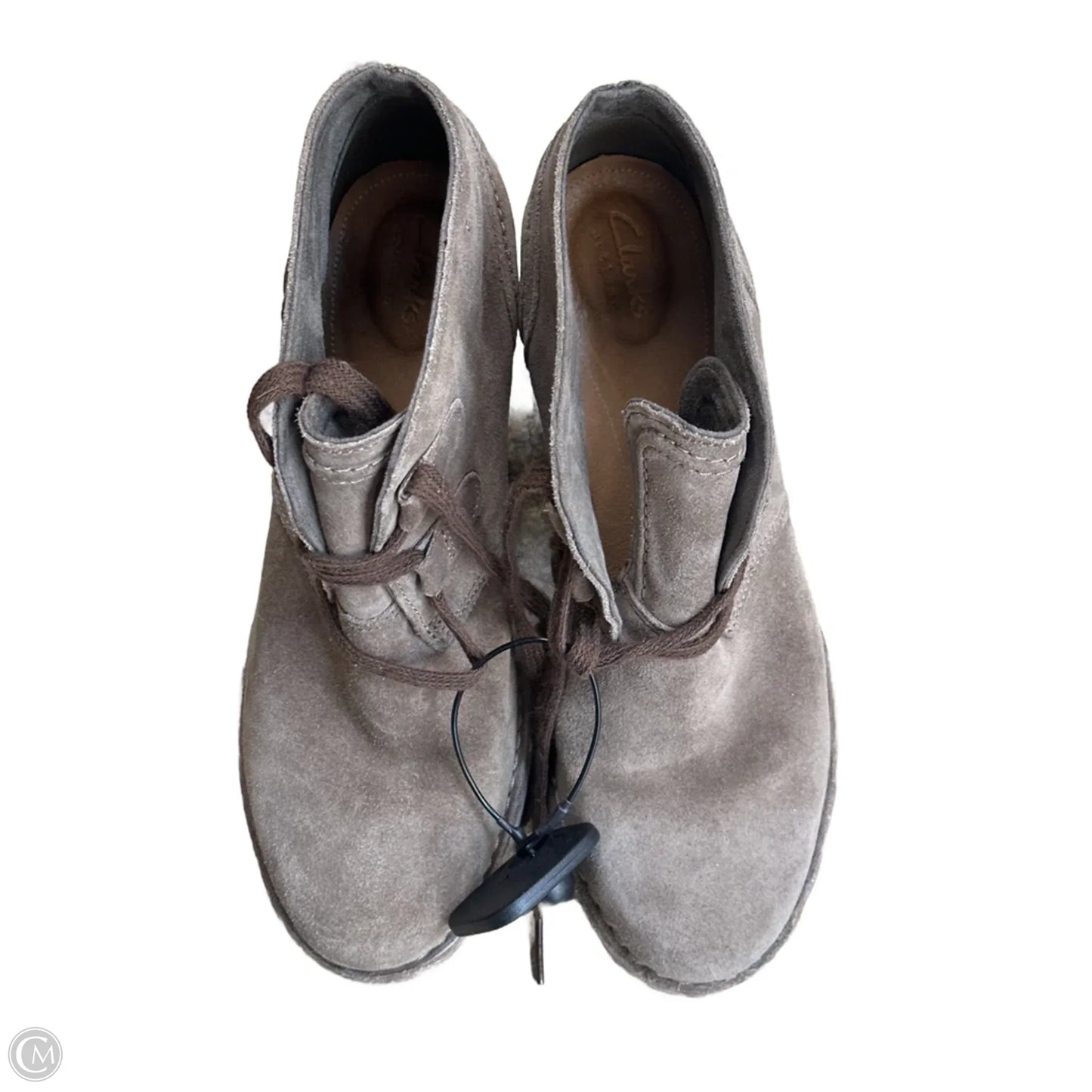 Boots Ankle Heels By Clarks In Taupe, Size: 8.5