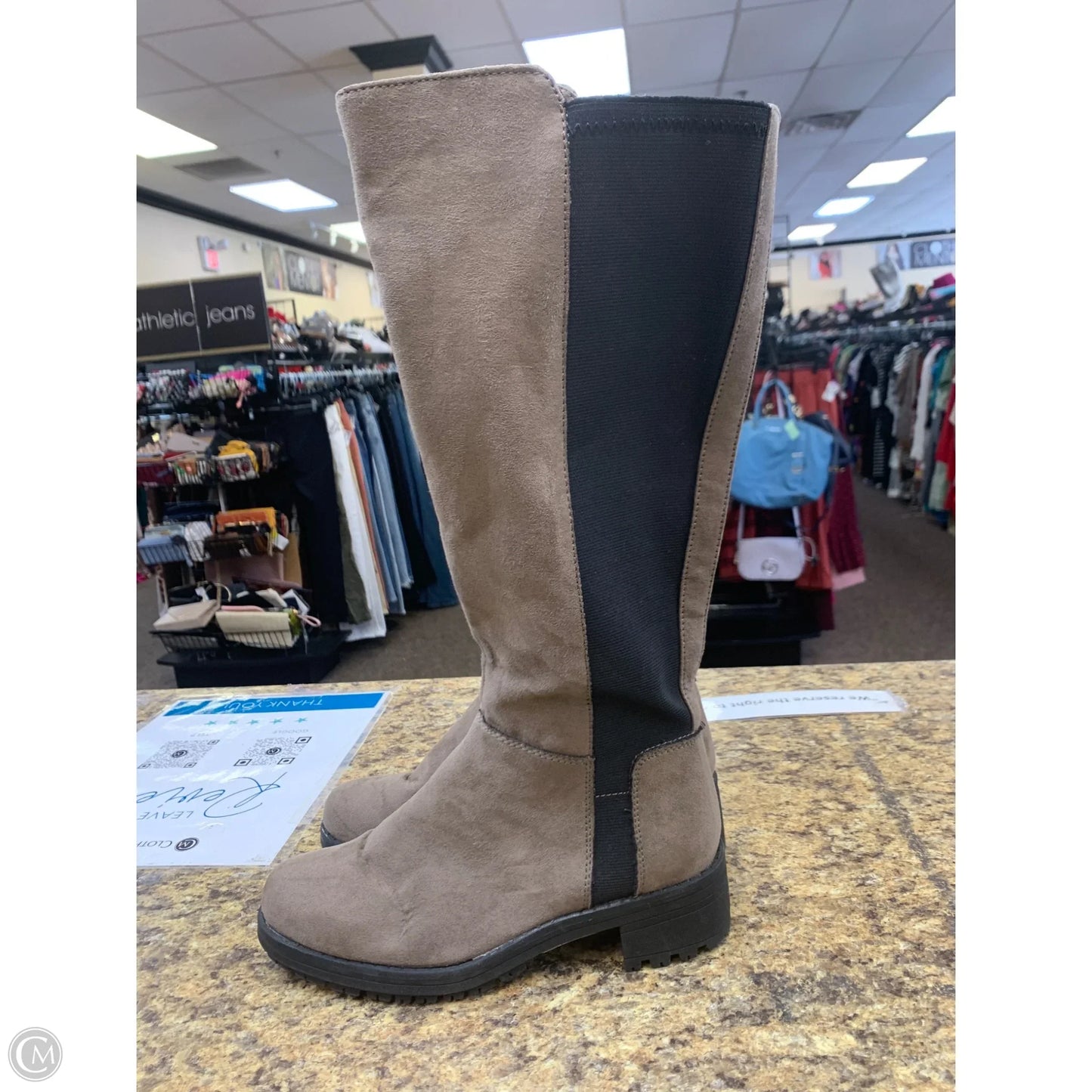 Boots Knee Flats By Arizona In Taupe, Size: 6