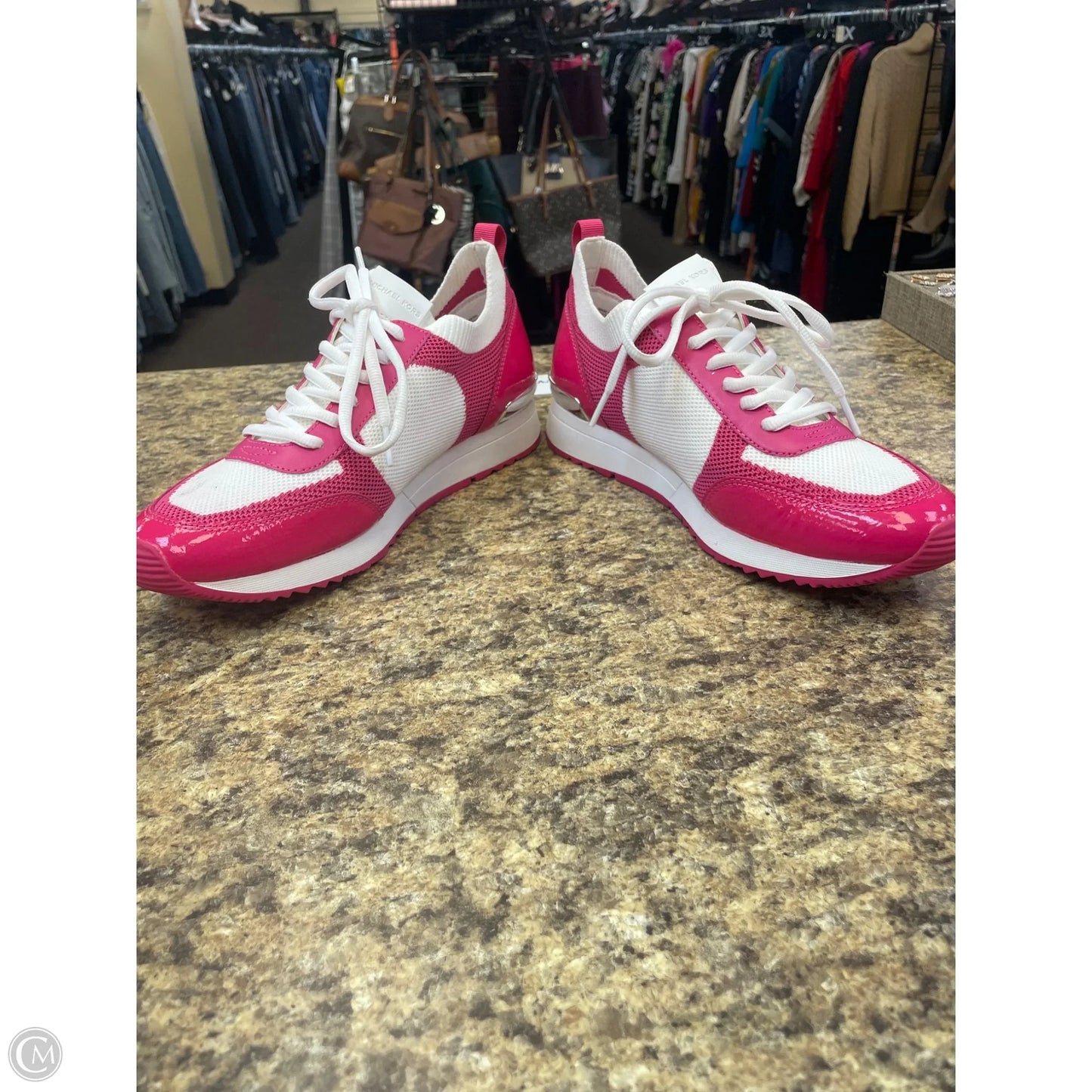 Shoes Athletic By Michael By Michael Kors In Pink & White, Size: 10
