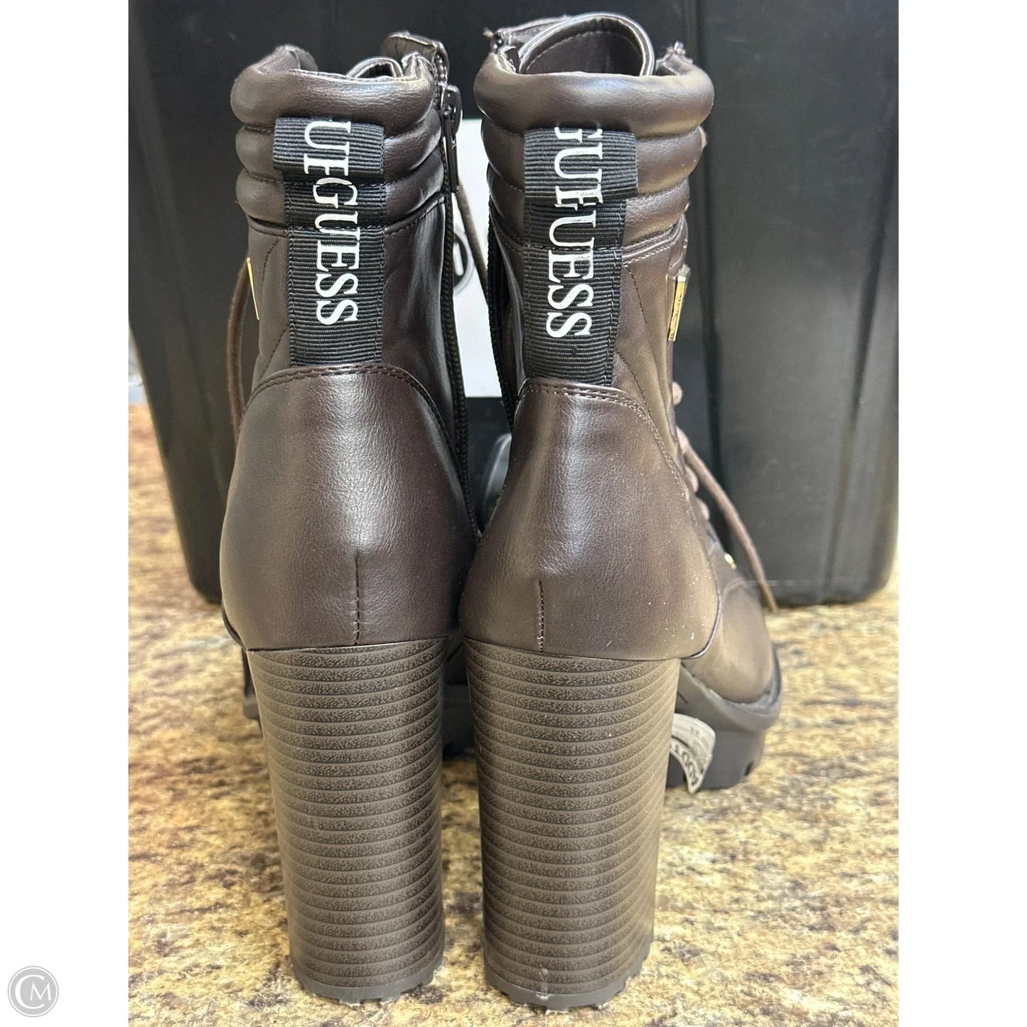 Boots Mid-calf Heels By Guess In Brown, Size: 11