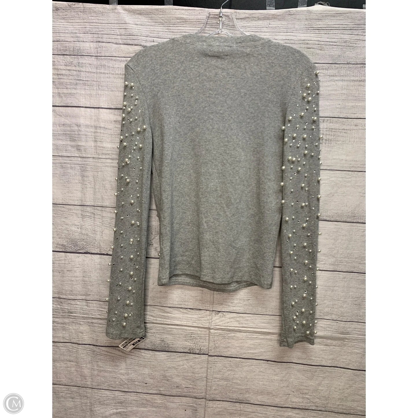 Sweater By Clothes Mentor In Grey & Orange, Size: L