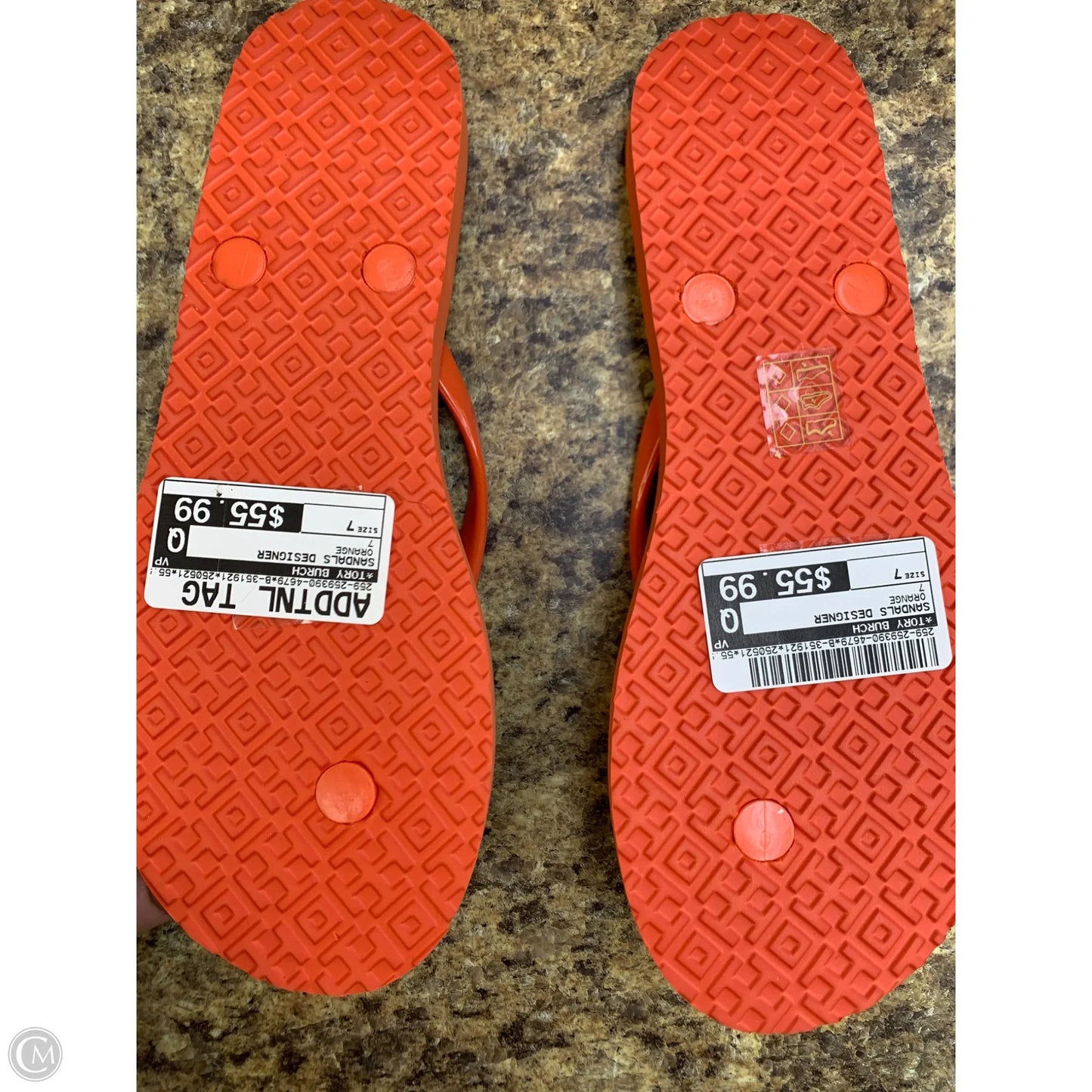 Sandals Designer By Tory Burch In Orange, Size: 7