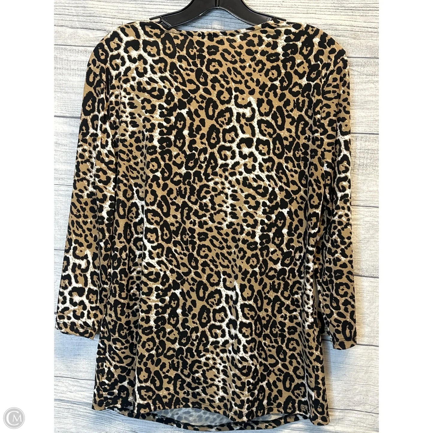 Top Long Sleeve By Ellen Tracy In Animal Print, Size: L