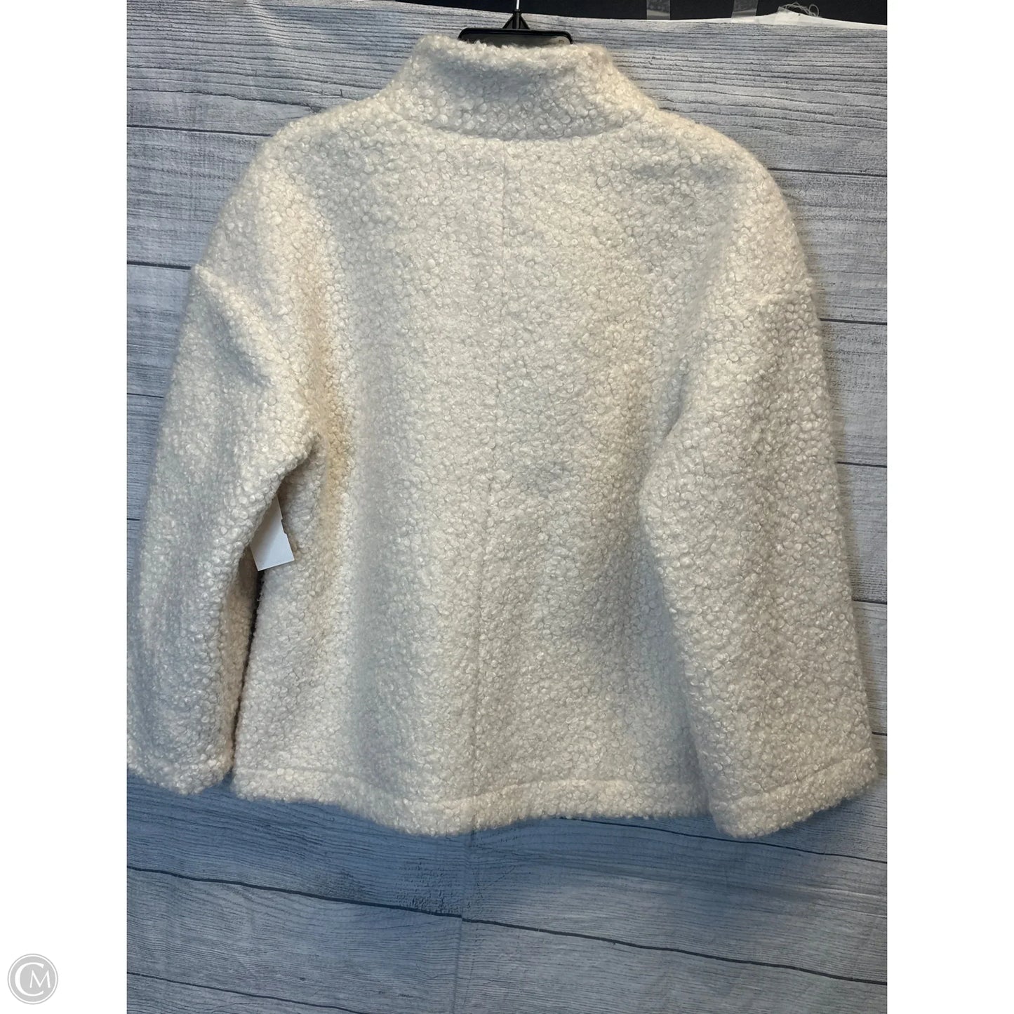 Jacket Faux Fur & Sherpa By Anne Klein In Cream, Size: S