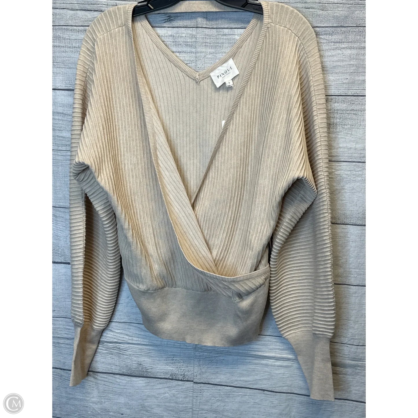 Top Long Sleeve Basic By Clothes Mentor In Tan, Size: L