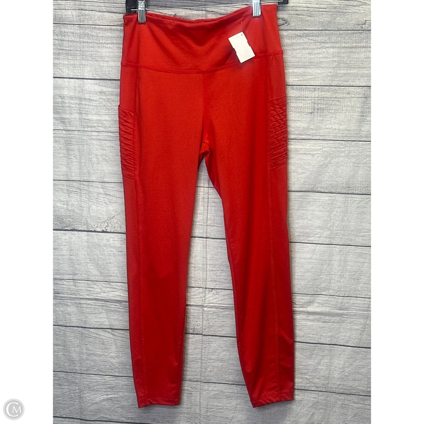 Athletic Leggings By Tahari By Arthur Levine In Red, Size: M