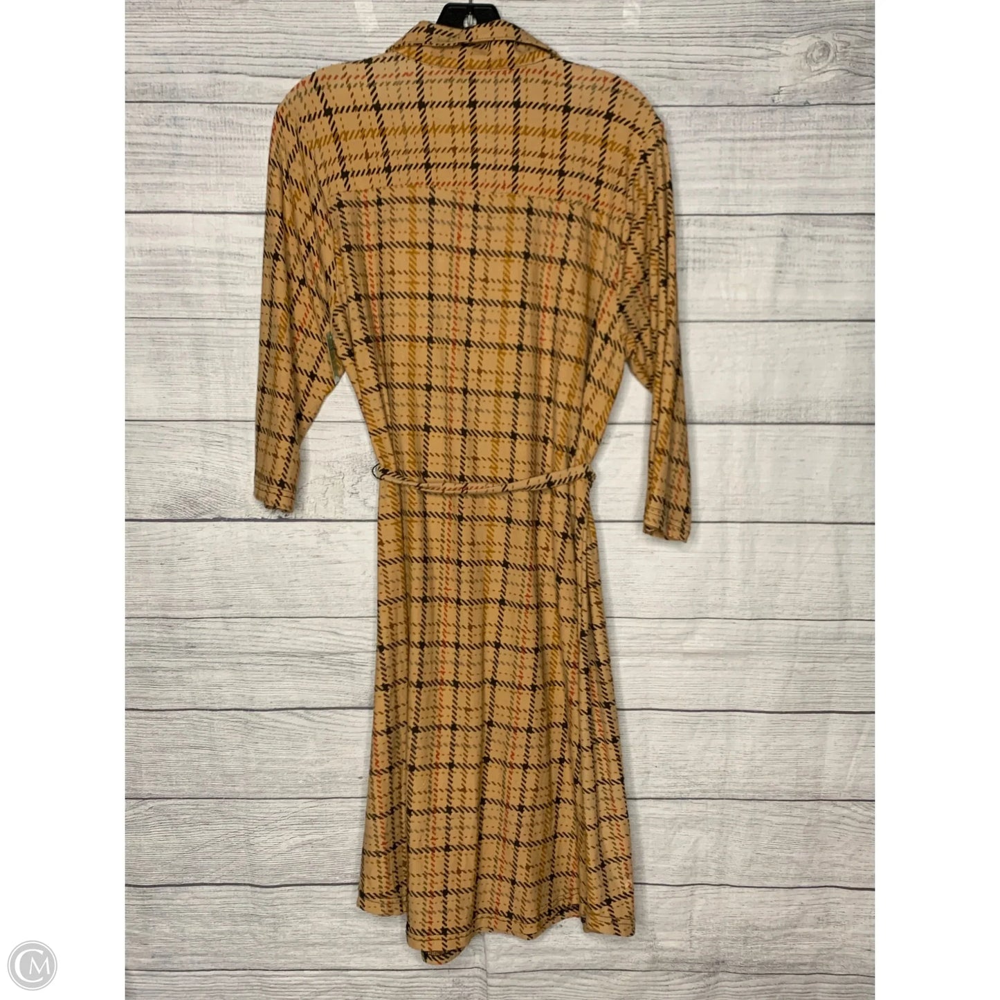 Dress Casual Midi By Mlle Gabrielle In Brown, Size: 1x