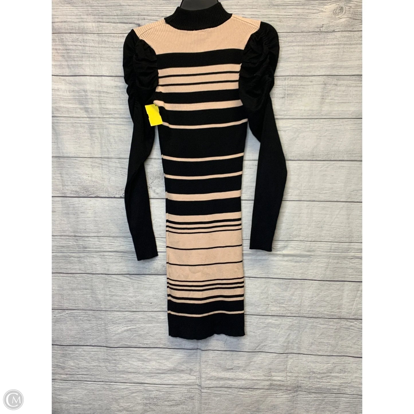 Dress Casual Midi By Fashion Nova In Black & Cream, Size: L