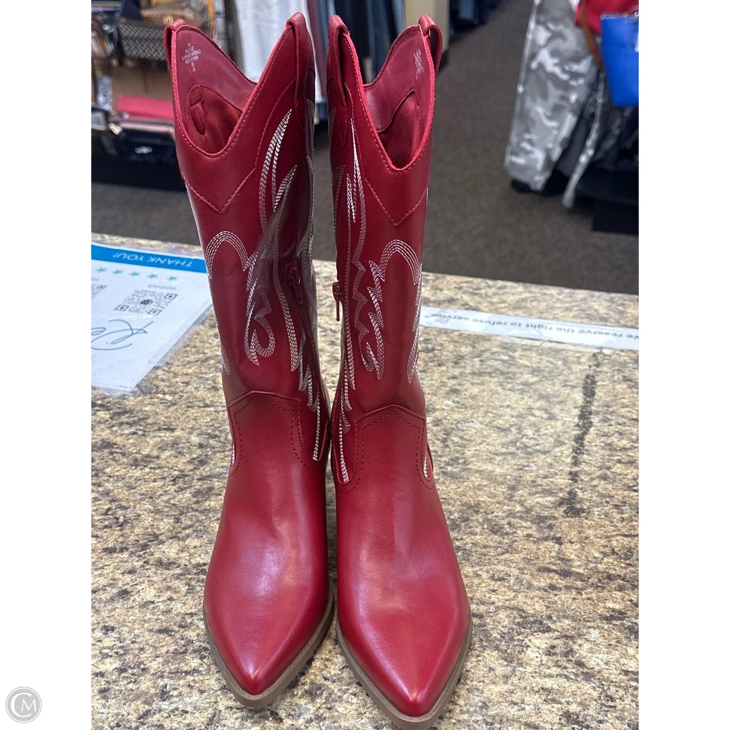 Boots Mid-calf Flats By Indigo Rd In Red, Size: 7.5