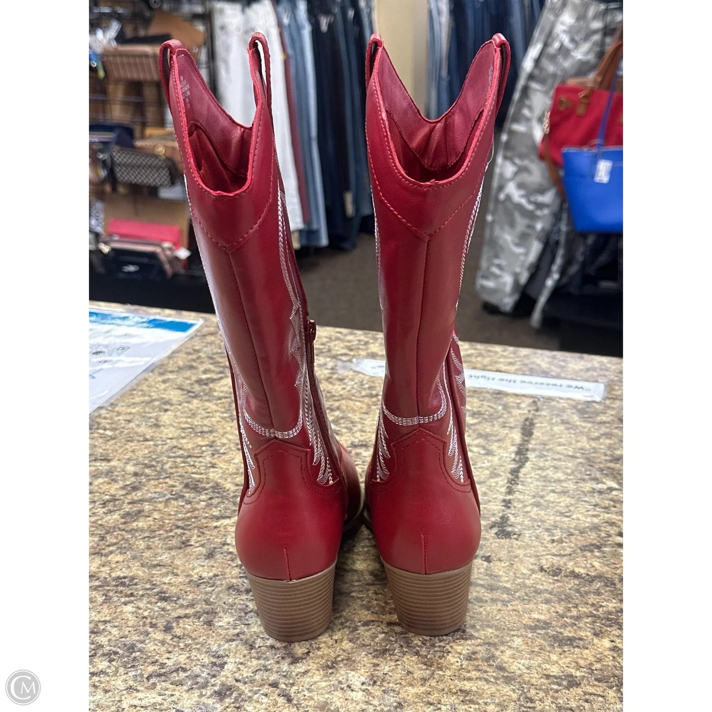 Boots Mid-calf Flats By Indigo Rd In Red, Size: 7.5