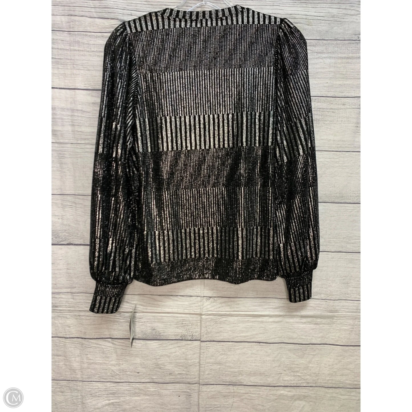 Top Long Sleeve By Studio Ease In Black & Silver, Size: S