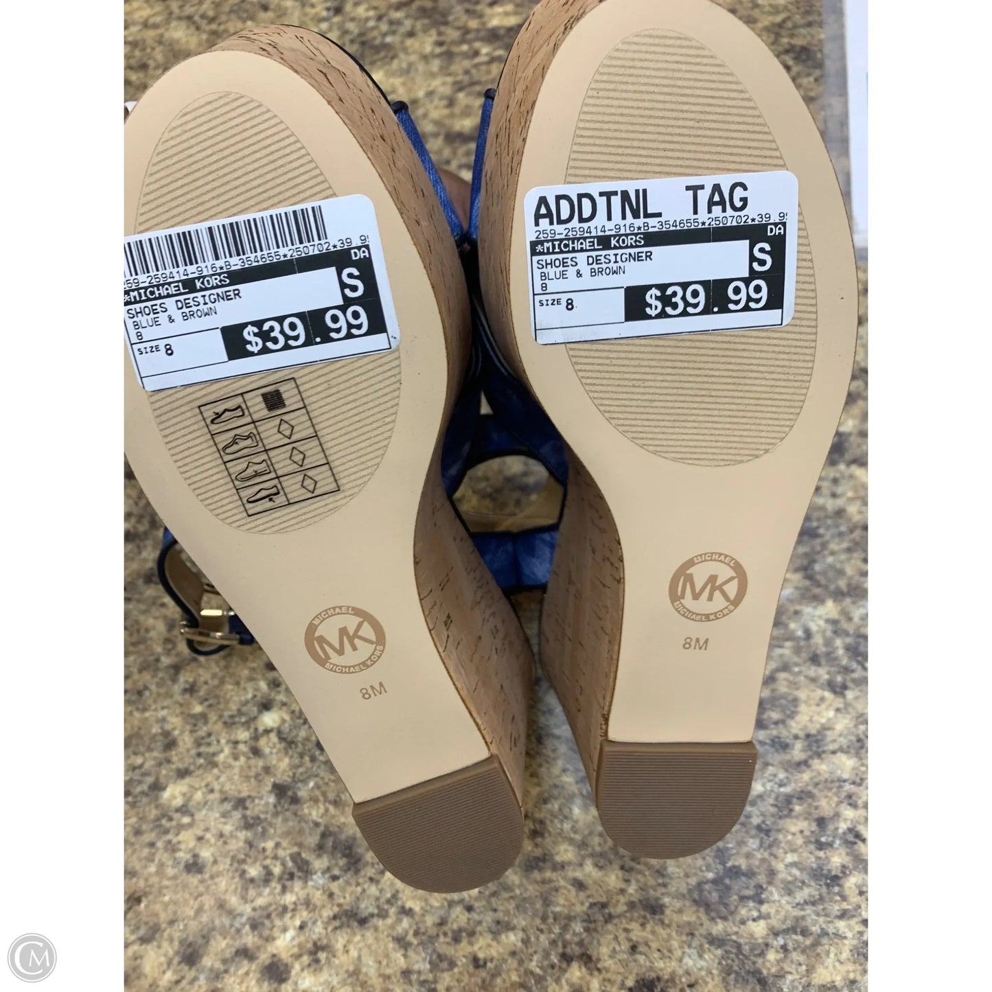 Shoes Designer By Michael Kors In Blue & Brown, Size: 8