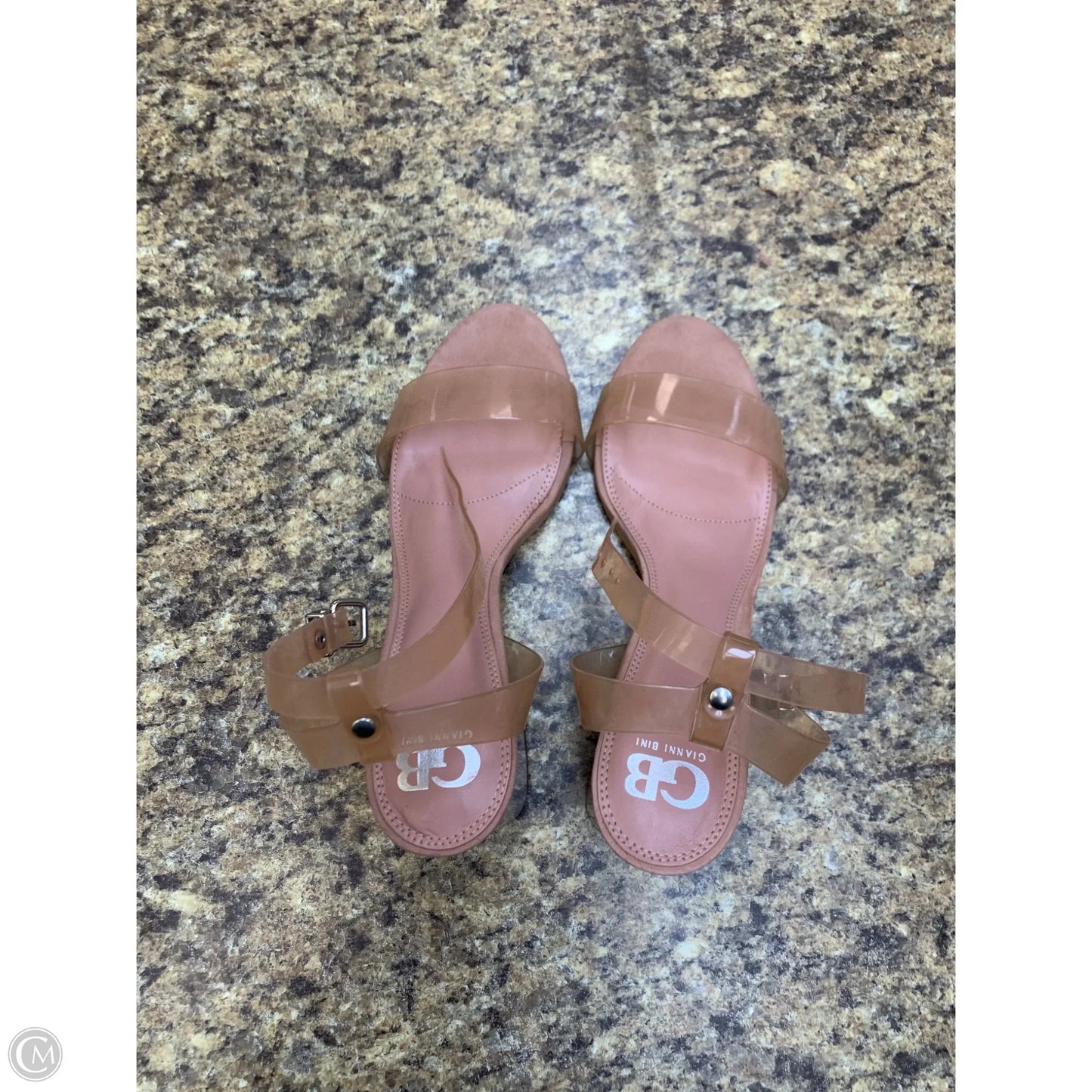 Sandals Heels Block By Gianni Bini In Peach, Size: 8.5